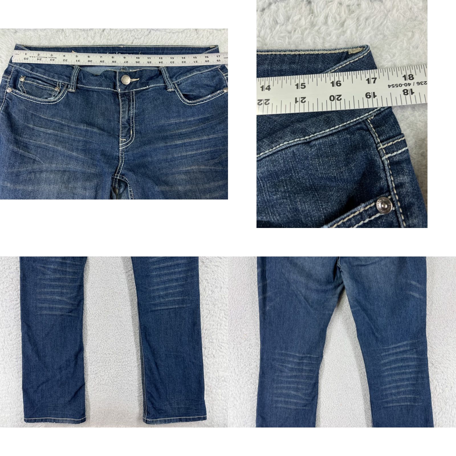 Denime Womens Standard Practice Jeans Denim Blue Bootcut 11 Pants Embroidered Cotton Size 30" / US 8 / IT 44 - 9 Thumbnail