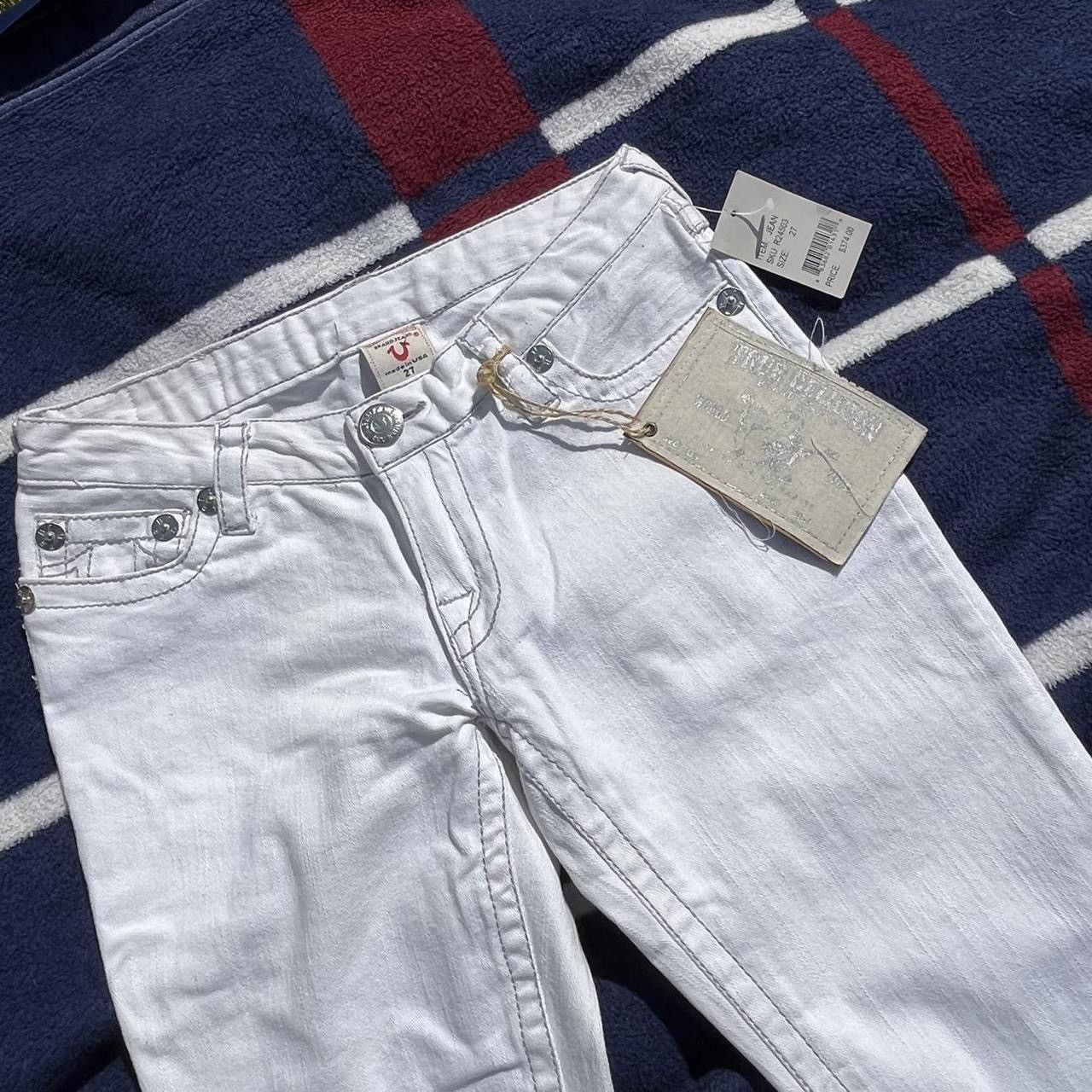True Religion Vintage True Religion Brand Jeans White flare leg low jeans Size 27" / US 4 / IT 40 - 3 Thumbnail