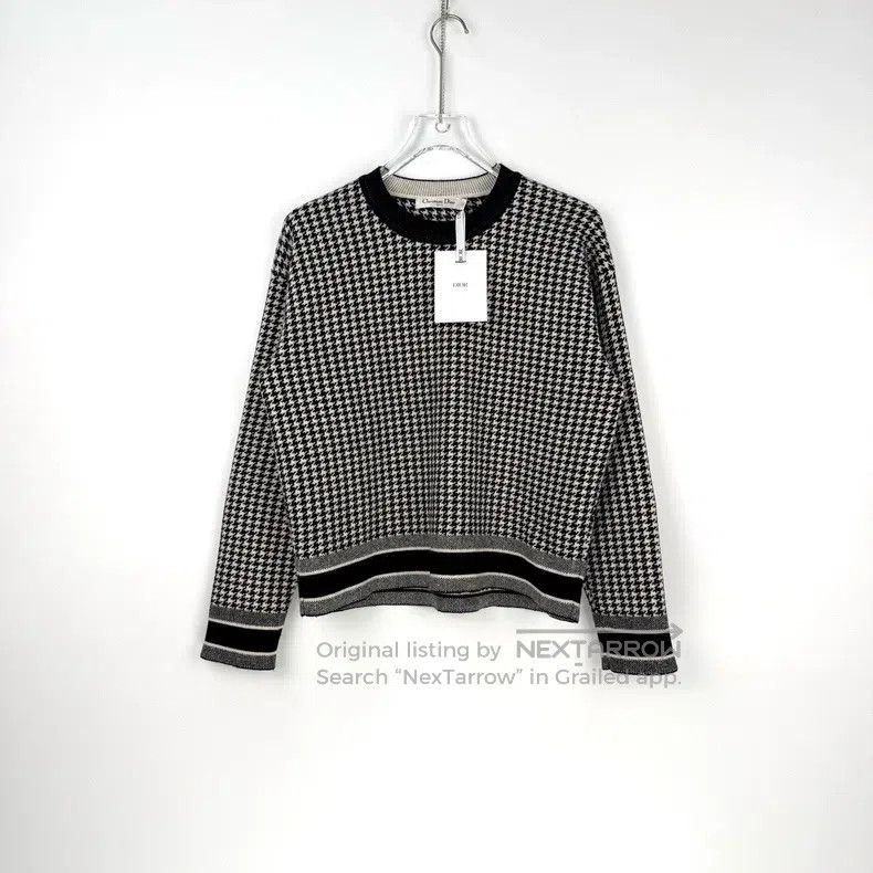 Dior Dior Black and white checkered classic logo cashmere sweat Size S / US 4 / IT 40 - 3 Thumbnail