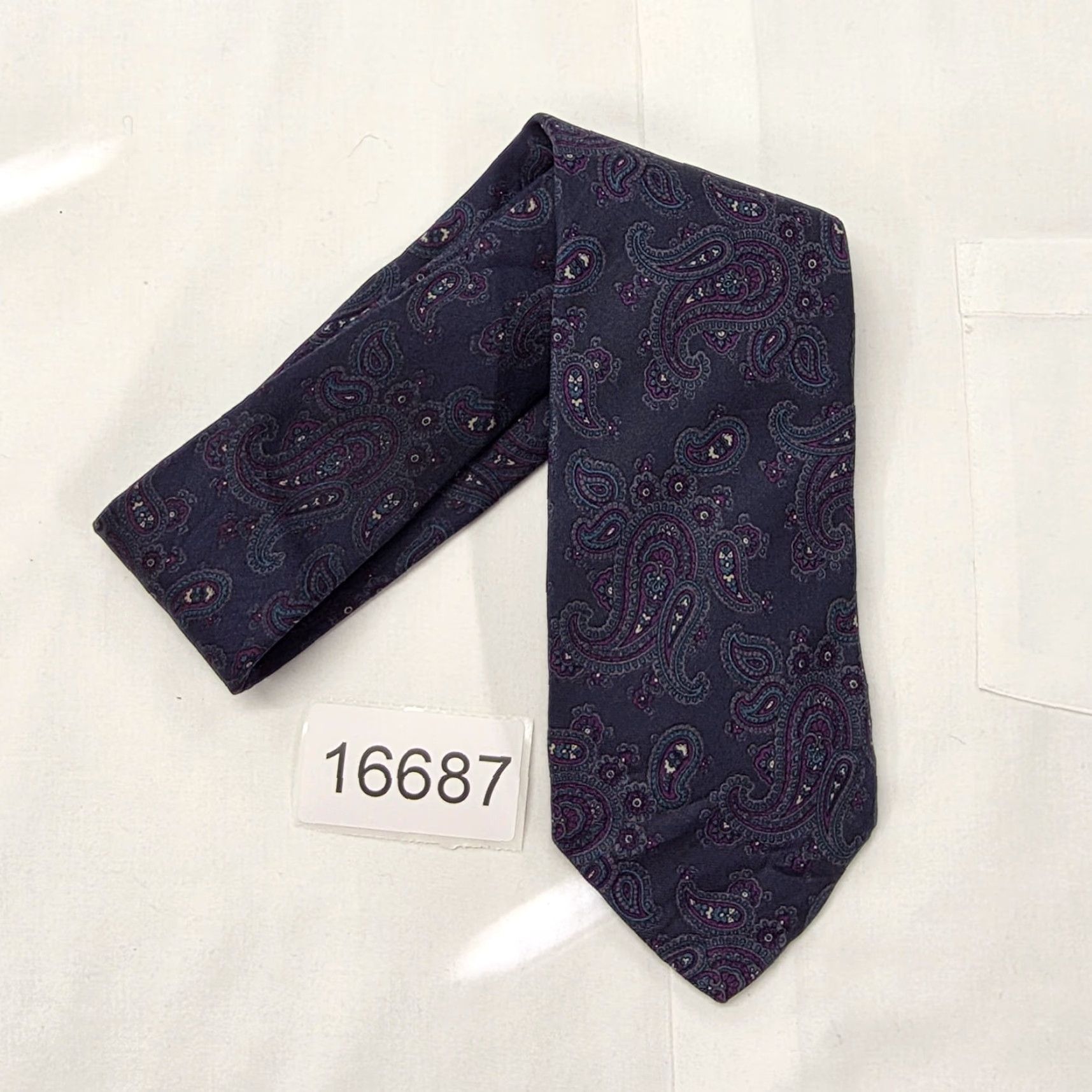 Robert Talbott Robert Talbott Necktie Mens Blue Paisley Hand Printed Designer Classic Silk USA Tie Size ONE SIZE - 5 Thumbnail