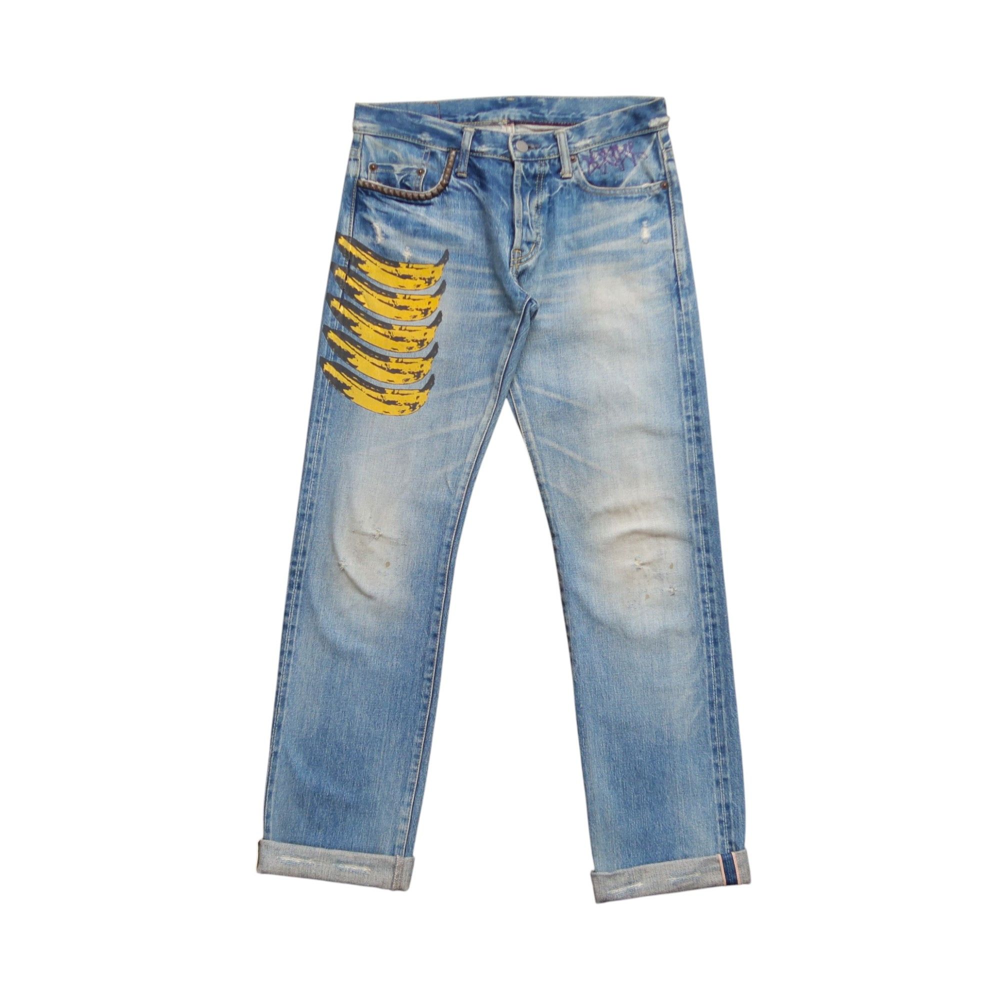 HYSTERIC GLAMOUR X ANDY WARHOL STRAIGHT SELVEDGE STUDDED