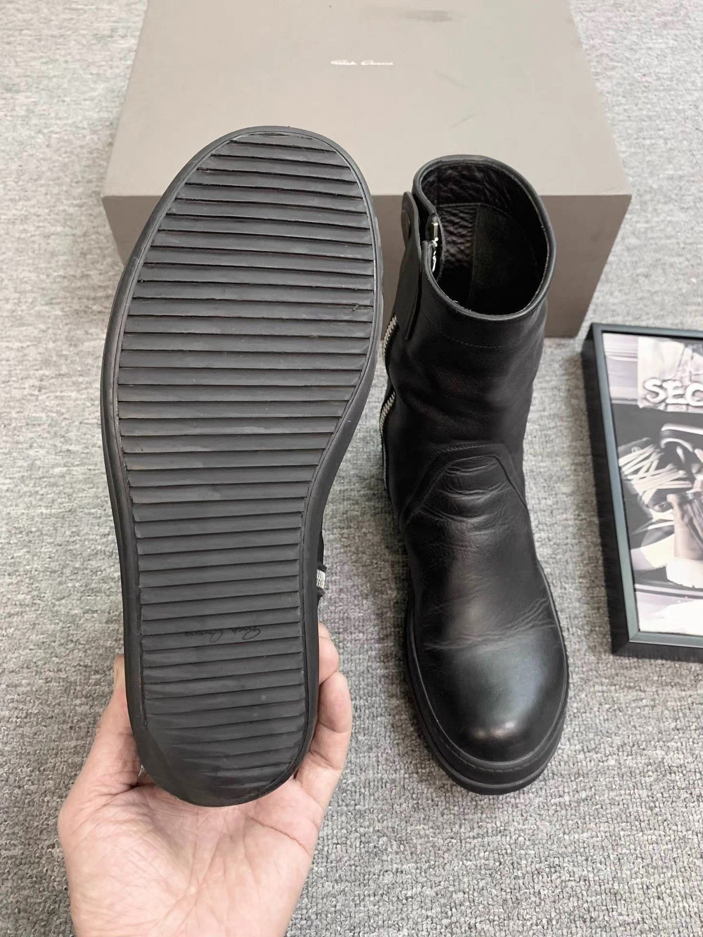 Rick Owens Rick Owens 15FW Mainline Calf Leather Zipper Army Boots K34 Size US 7 / EU 40 - 8 Thumbnail