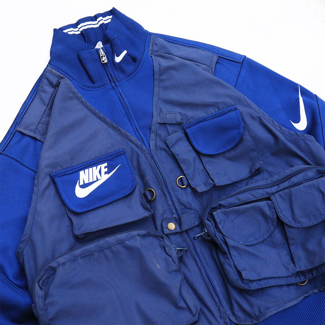 Nike × Streetwear Reworked Nike Zip-up Tactical Tracktop Blue/Fade-Navy ...
