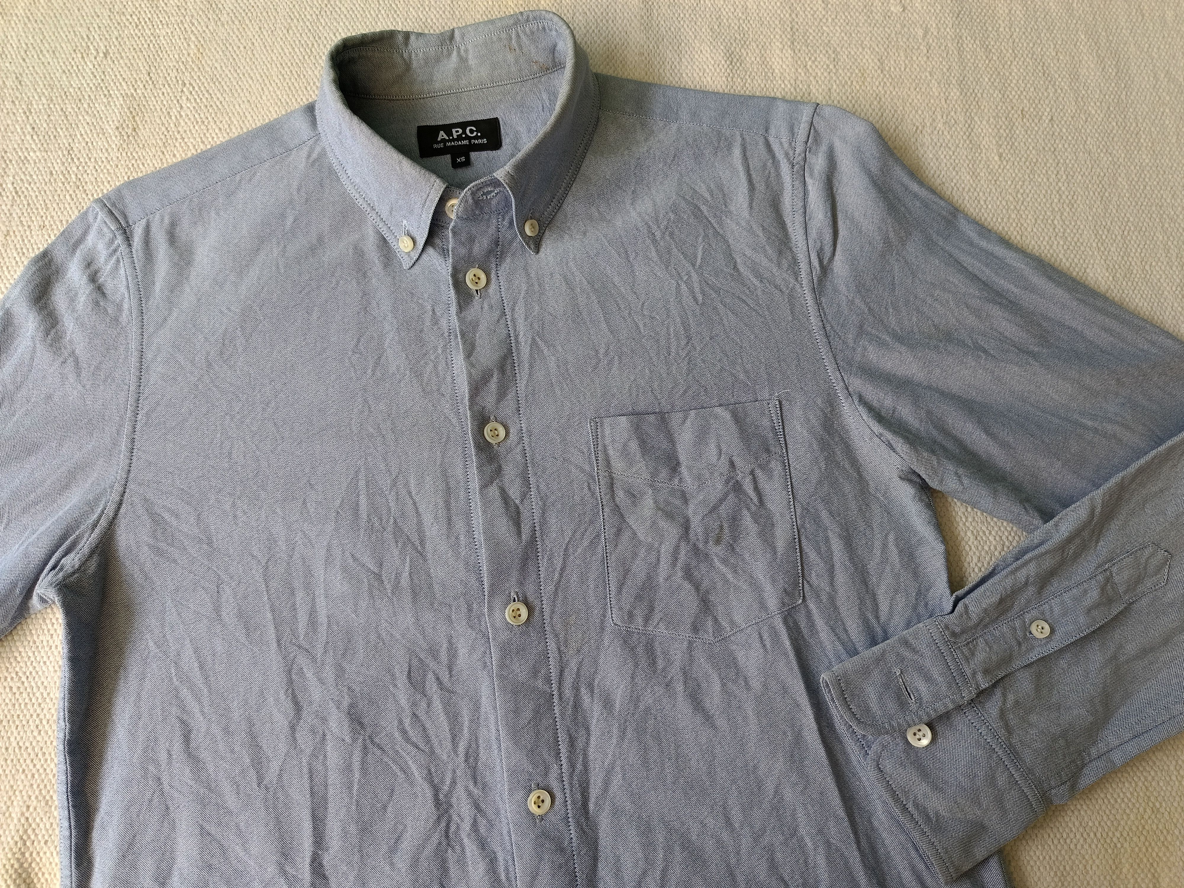 A.P.C. APC A.P.C. Rue Madame Paris blue oxford shirt XS Size US XS / EU 42 / 0 - 8 Thumbnail