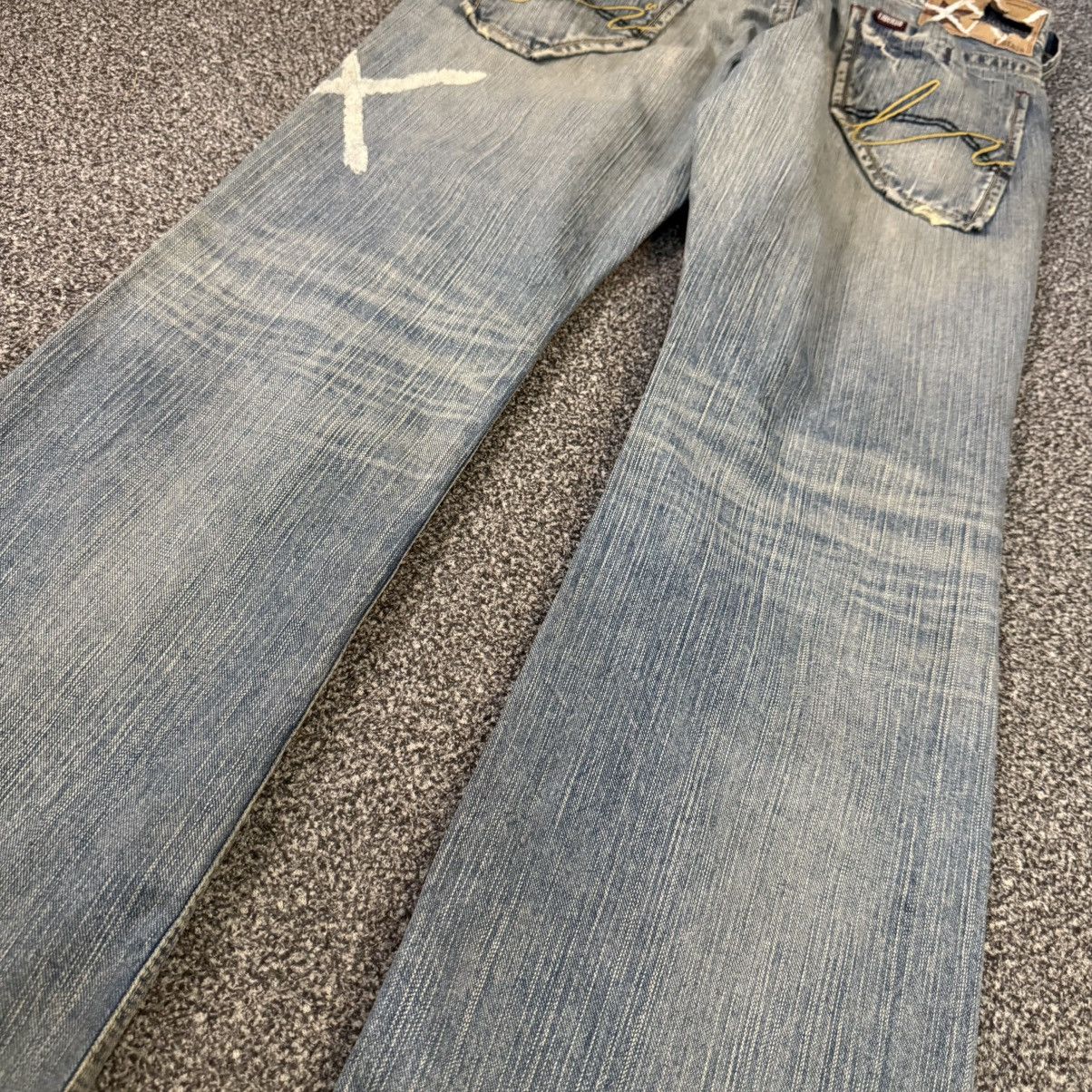 Japanese Brand Japanese Seditionaries Liberto Paint Thrashed Wideleg Denim Size US 32 / EU 48 - 5 Thumbnail