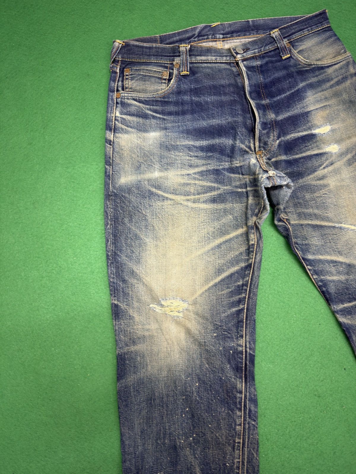 Evisu A29 Thrashed Evisu No 1 Special Distressed Mud Wash Size US 33 - 2 Thumbnail