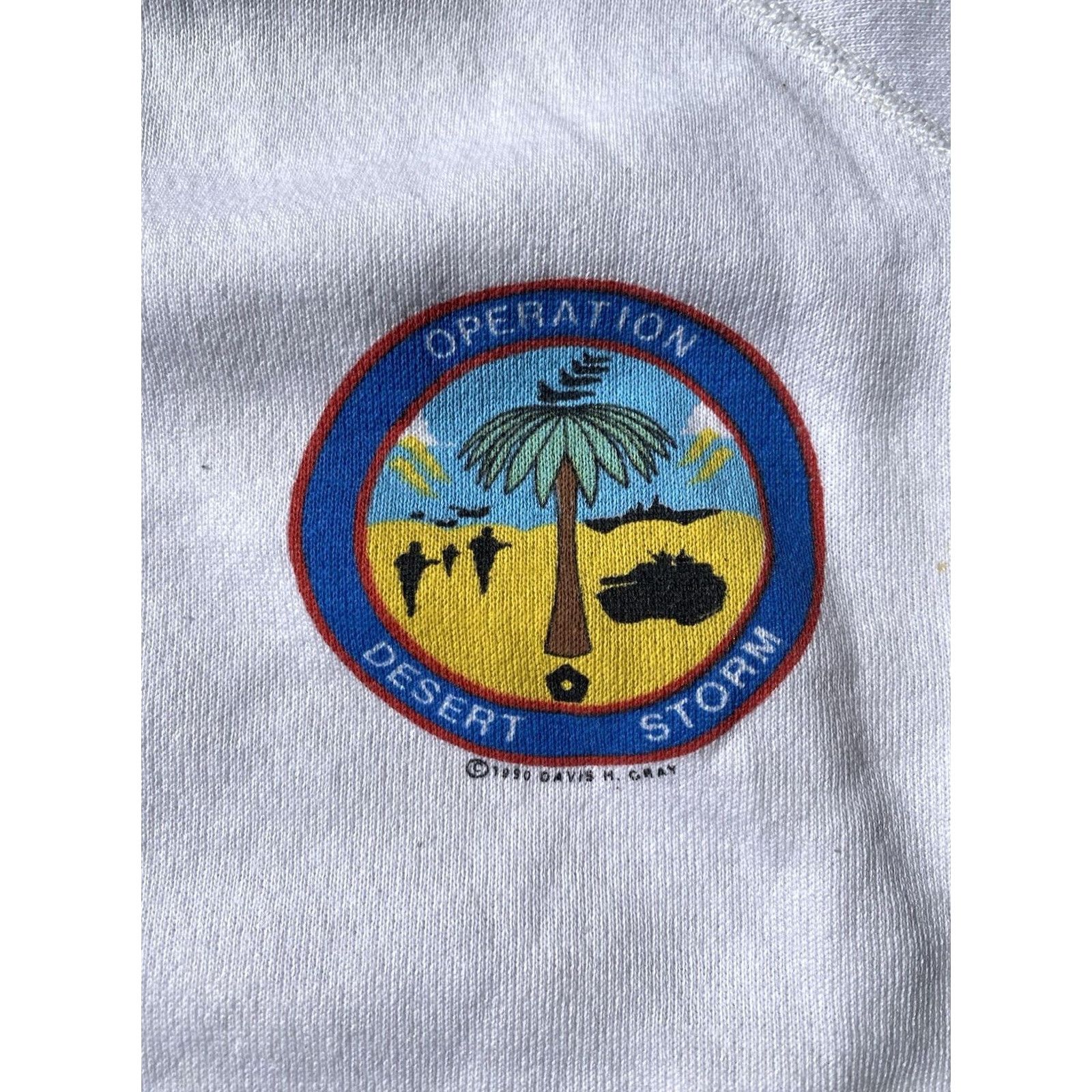 Vintage VINTAGE 90s Operation Desert Storm Crewneck Sweatshirt Eagle World Peace Shirt Mens Medium White Graphic Print Raglan Sweatshirt Size US M / EU 48-50 / 2 - 7 Thumbnail
