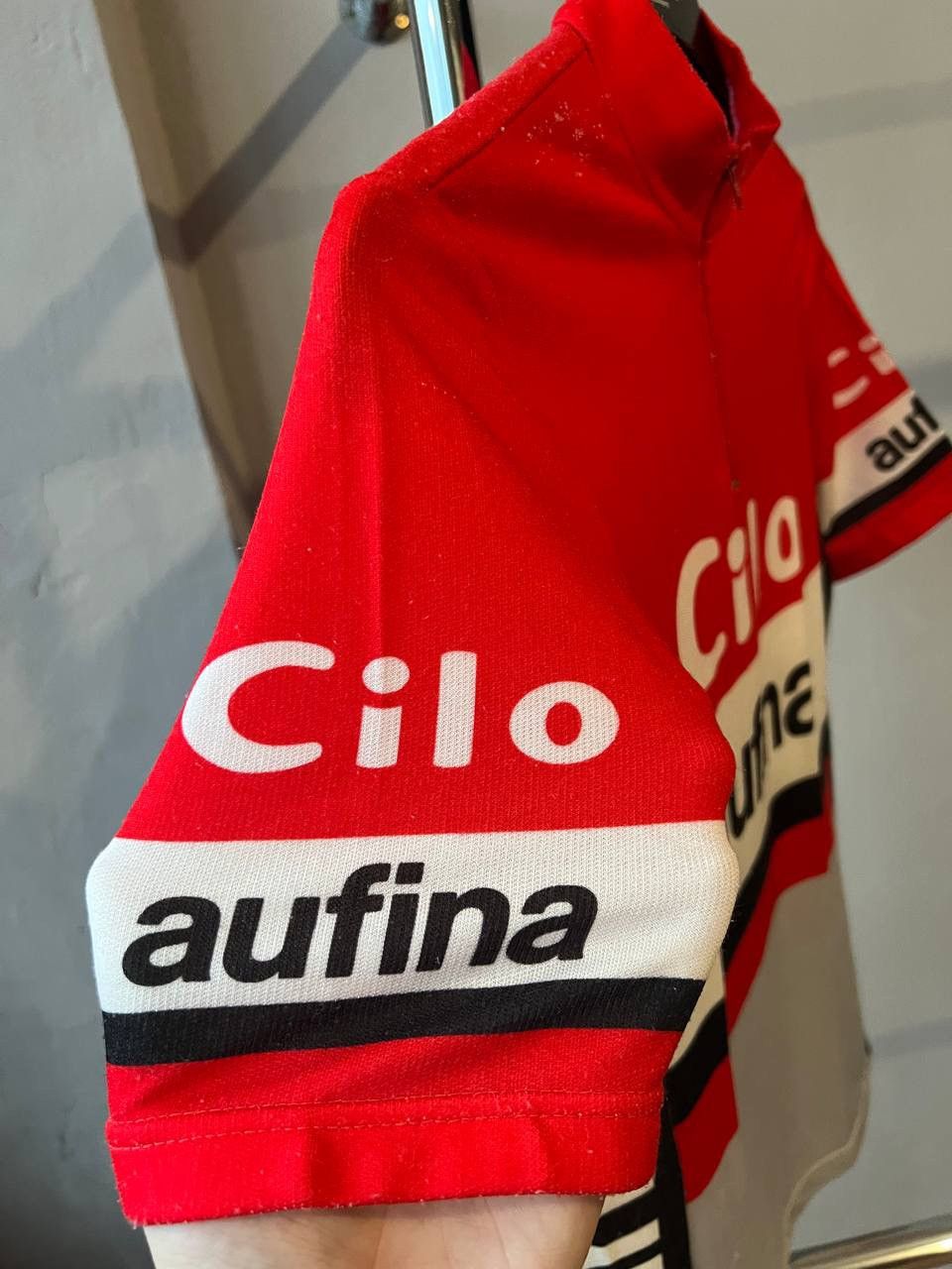 Vintage RARE 1978/86 CILO AUFINA TEAM SWITZERLAND CYCLING BIKEJERSEY Size US M / EU 48-50 / 2 - 8 Thumbnail