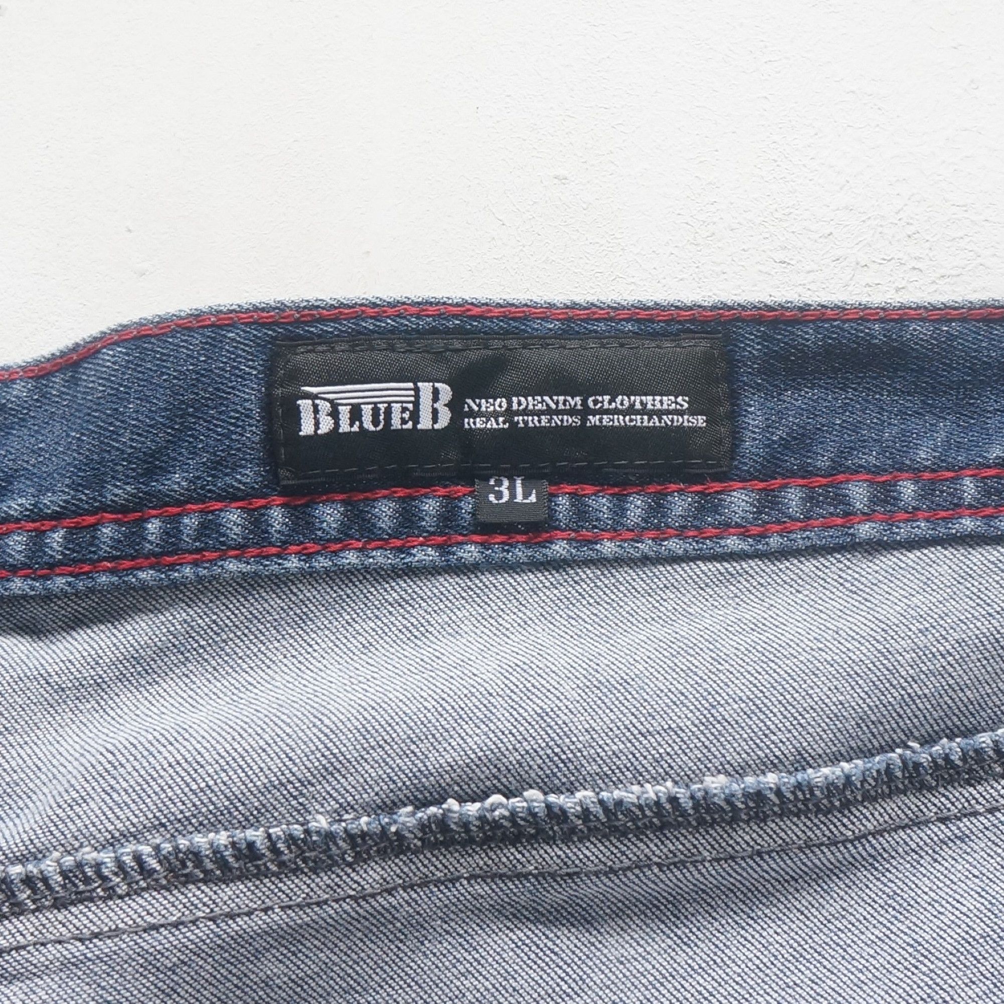 Japanese Brand Blue B Multi Pockets Baggy Soft Jeans Size US 35 - 6 Thumbnail