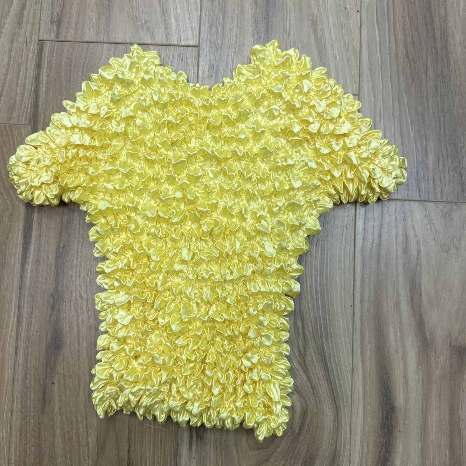 FCUK Vintage Y2K 90s Satin Yellow Popcorn Magic Stretch Top Fairy Size ONE SIZE - 4 Thumbnail