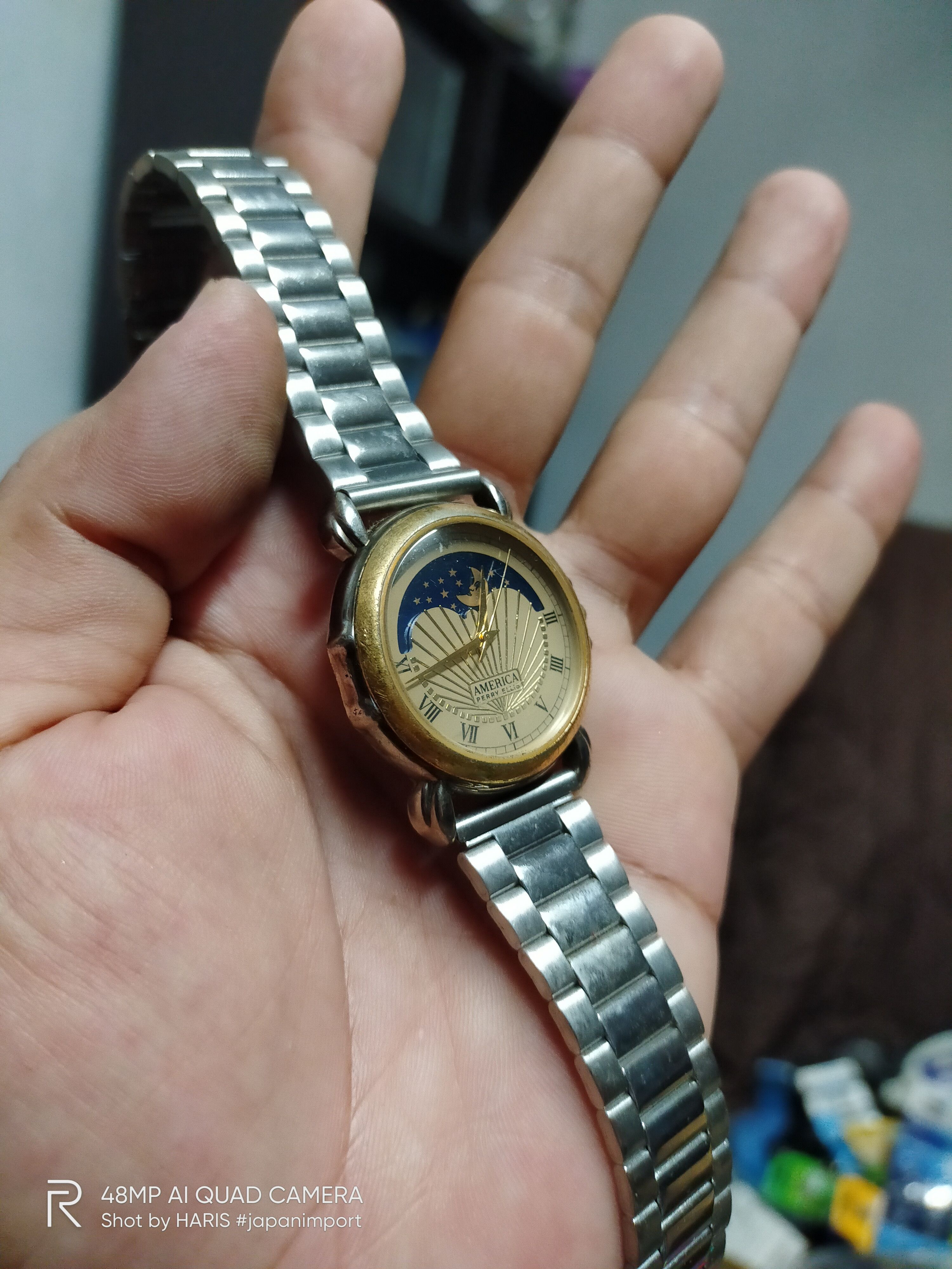 Japanese Brand AMERICA PERRY ELLIS 💥 RETRO MOON PHASE WATCH Size ONE SIZE - 4 Thumbnail