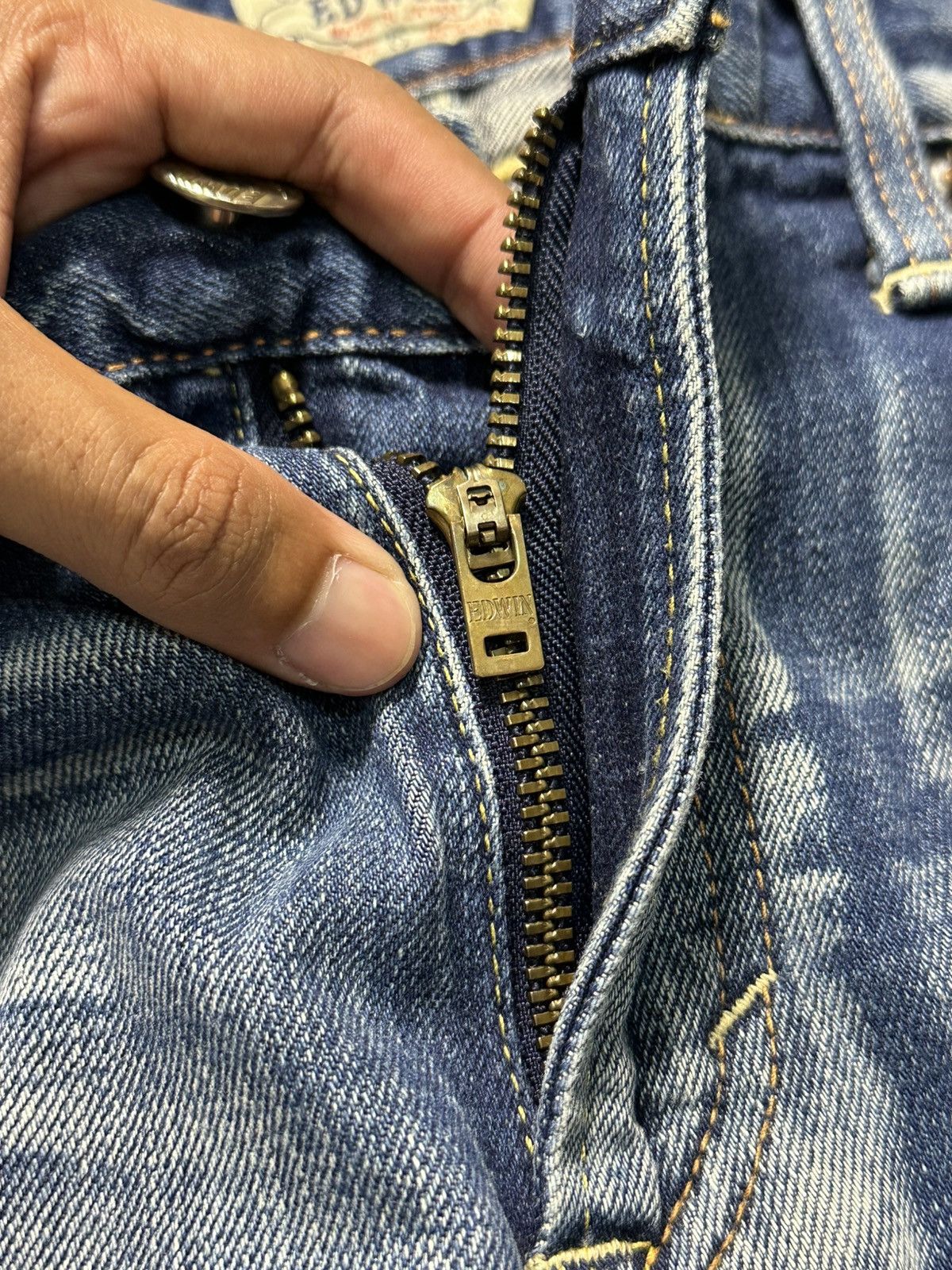 Undercover × Uniqlo 2000s Vintage Edwin 503 Washed Denim Jeans Size 34 Size US 34 / EU 50 - 10 Thumbnail
