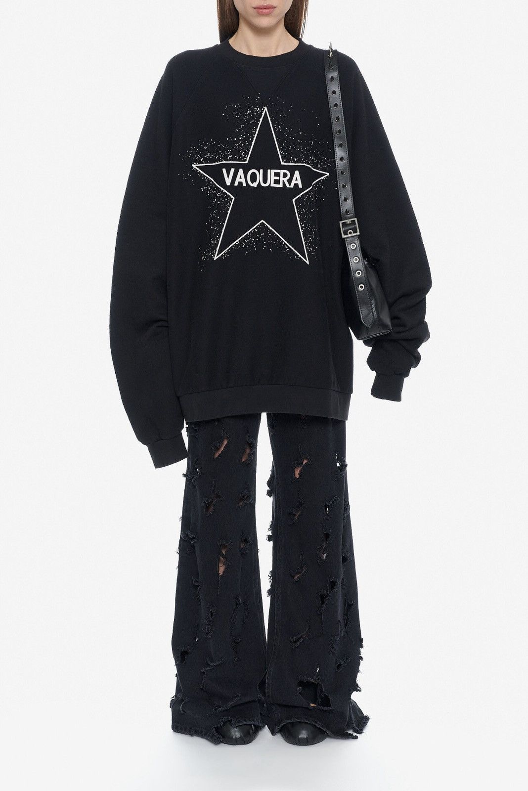 Vaquera Last Vaquera Star-Graphic Oversized Sweatshirt Size S / US 4 / IT 40 - 4 Thumbnail