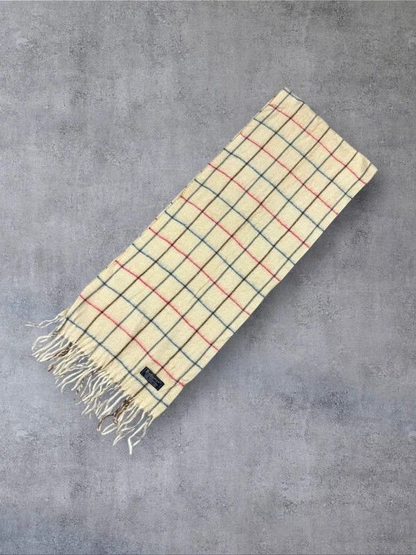 Burberry Vintage Burberry scarf cream beige pattern wool Size ONE SIZE - 5 Thumbnail