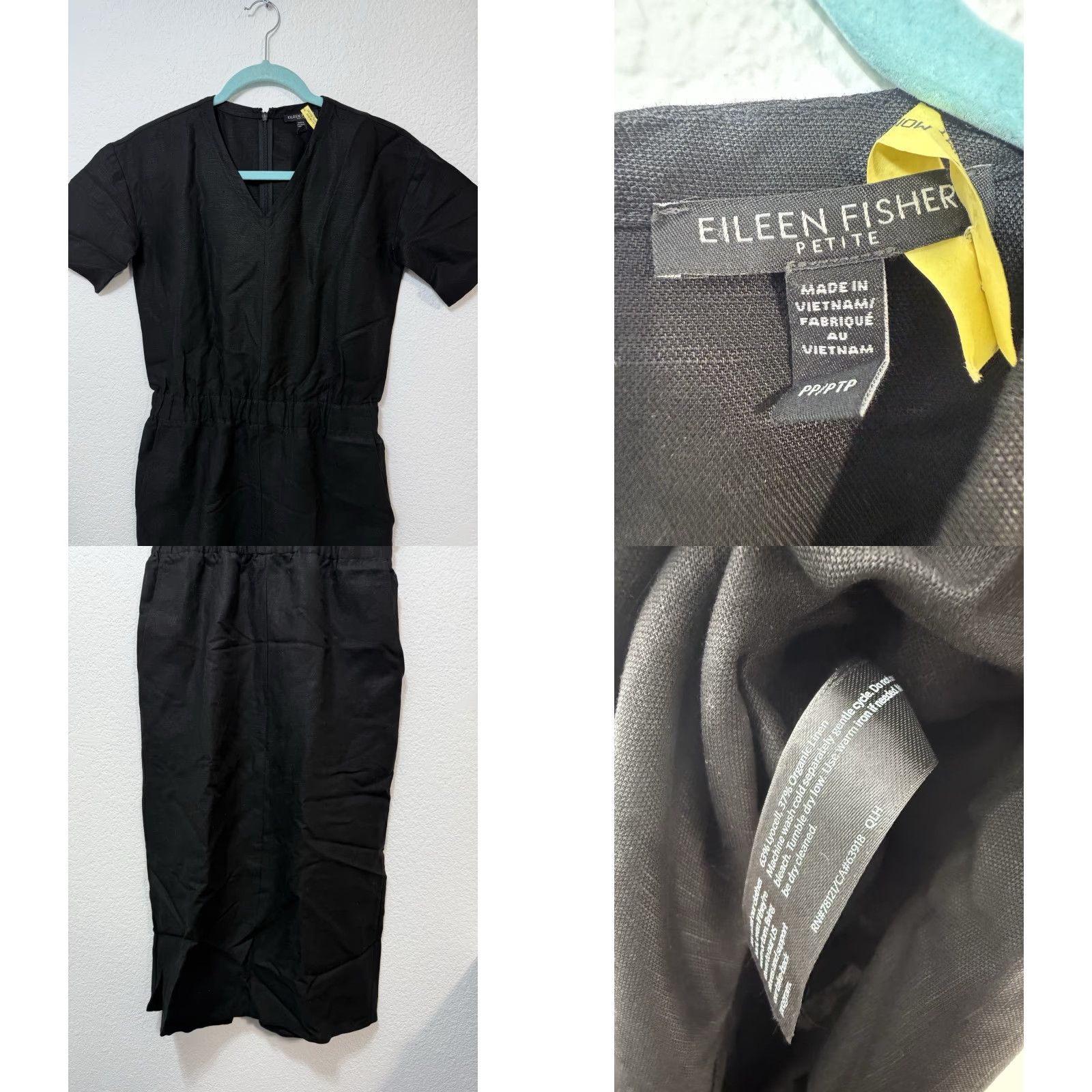 Eileen Fisher Eileen Fisher Petite Black Jumpsuit Dress Organic Linen Blend Sz Petite PP Dress Women Petite Black Linen Lyocell PP Size XXS / US 00 / IT 34 - 8 Thumbnail