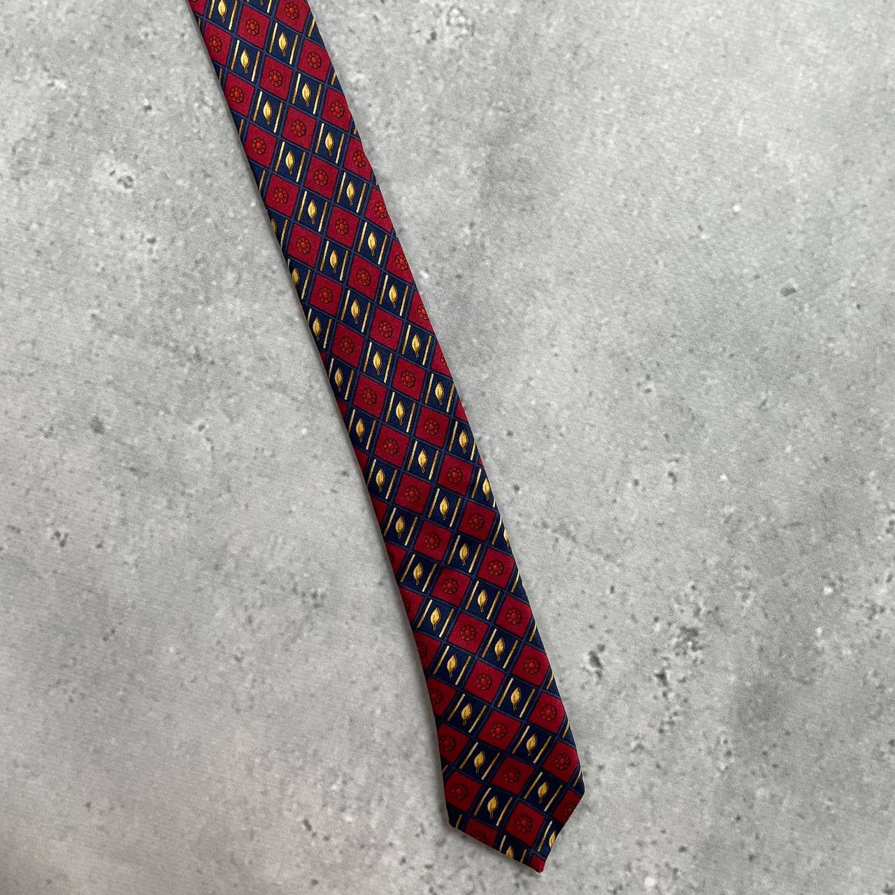 Designer × Lanvin × Vintage Vintage 90s Lanvin Paris Silk Tie Red Size ONE SIZE - 8 Thumbnail