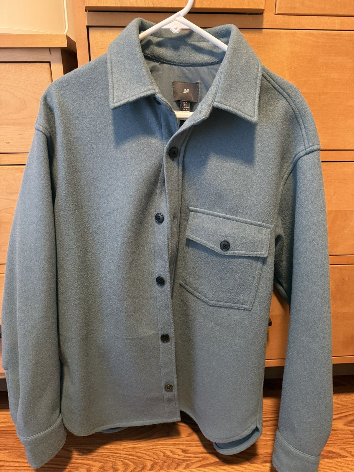 H&M Turquoise Button Up Jacket Size US M / EU 48-50 / 2 - 1 Thumbnail