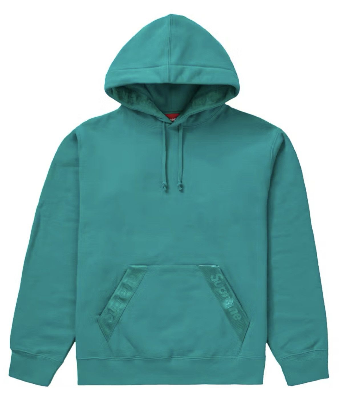 Supreme Supreme Tonal Webbing Hoodie Aqua Size US M / EU 48-50 / 2 - 1 Thumbnail
