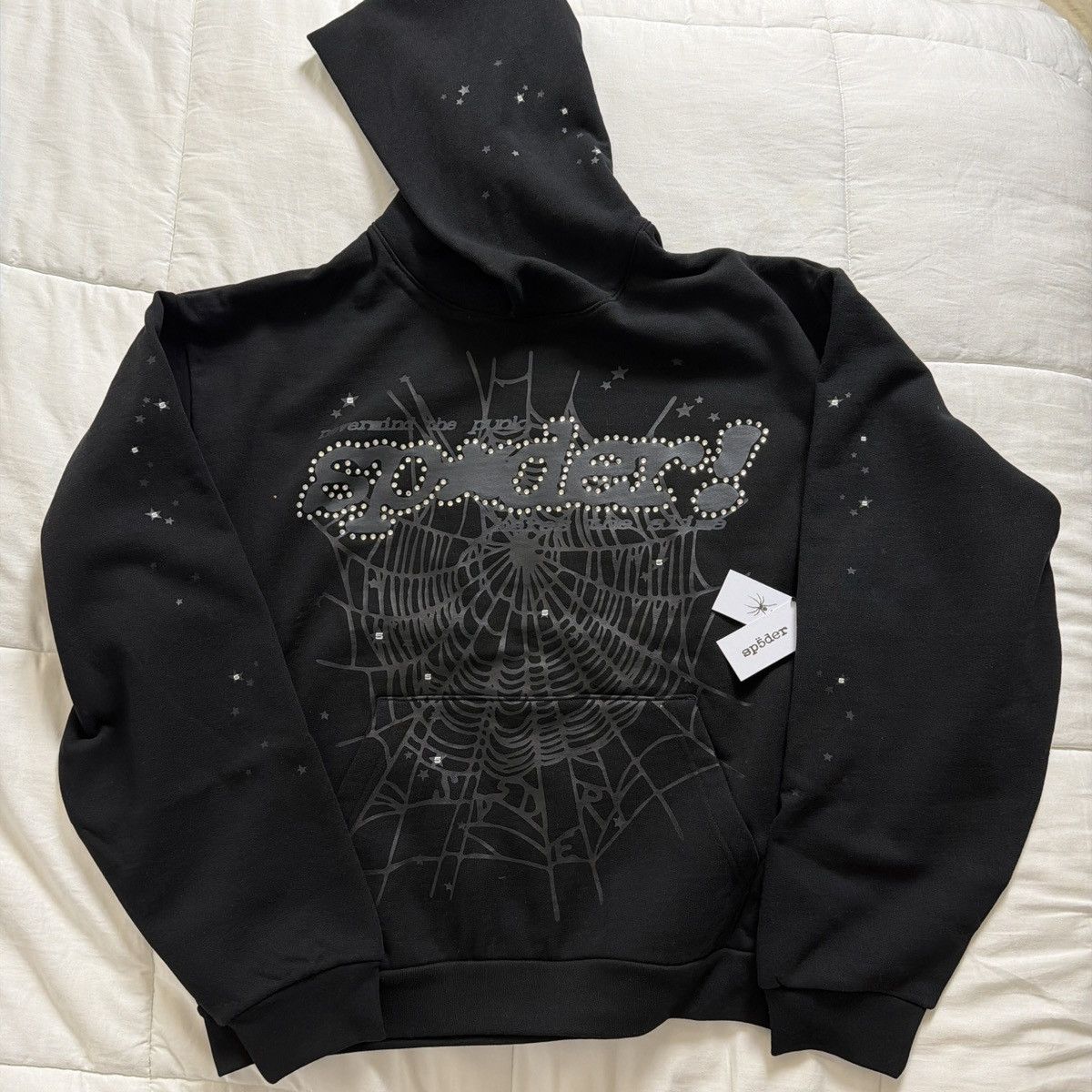 Sp5der Sp5der Rhinestone Punk V2 hoodie black Size US XL / EU 56 / 4 - 1 Thumbnail