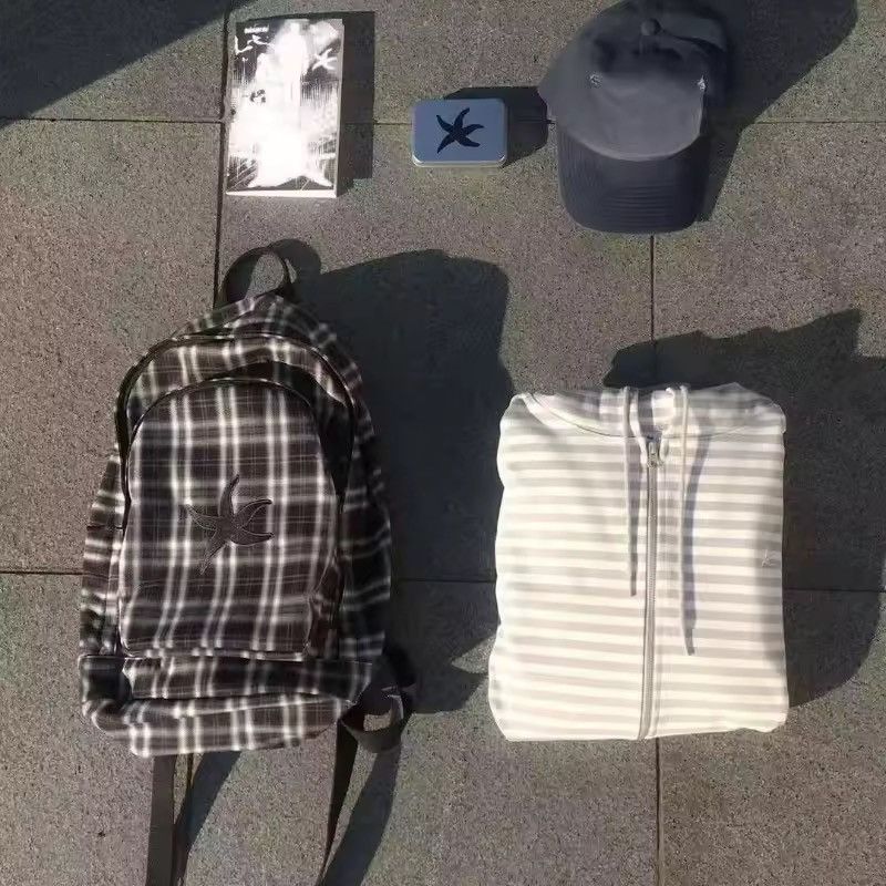 Other Striped Punk Capacity Retro Grunge School Backpack Size ONE SIZE - 3 Thumbnail