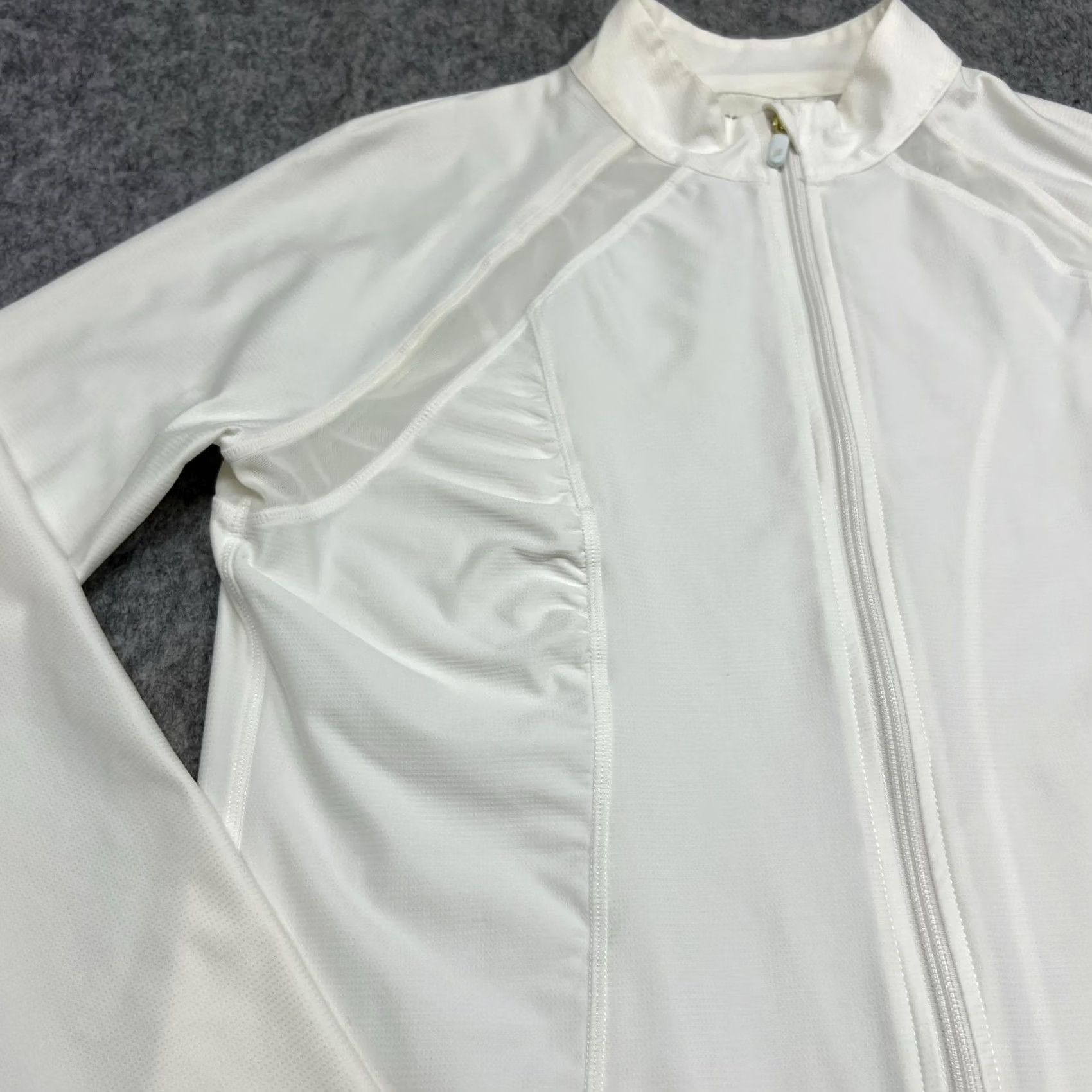 Vintage Chicos Zenergy Jacket Womens 0 White Track Mock Neck Stretch Activewear Size XS / US 0-2 / IT 36-38 - 7 Thumbnail