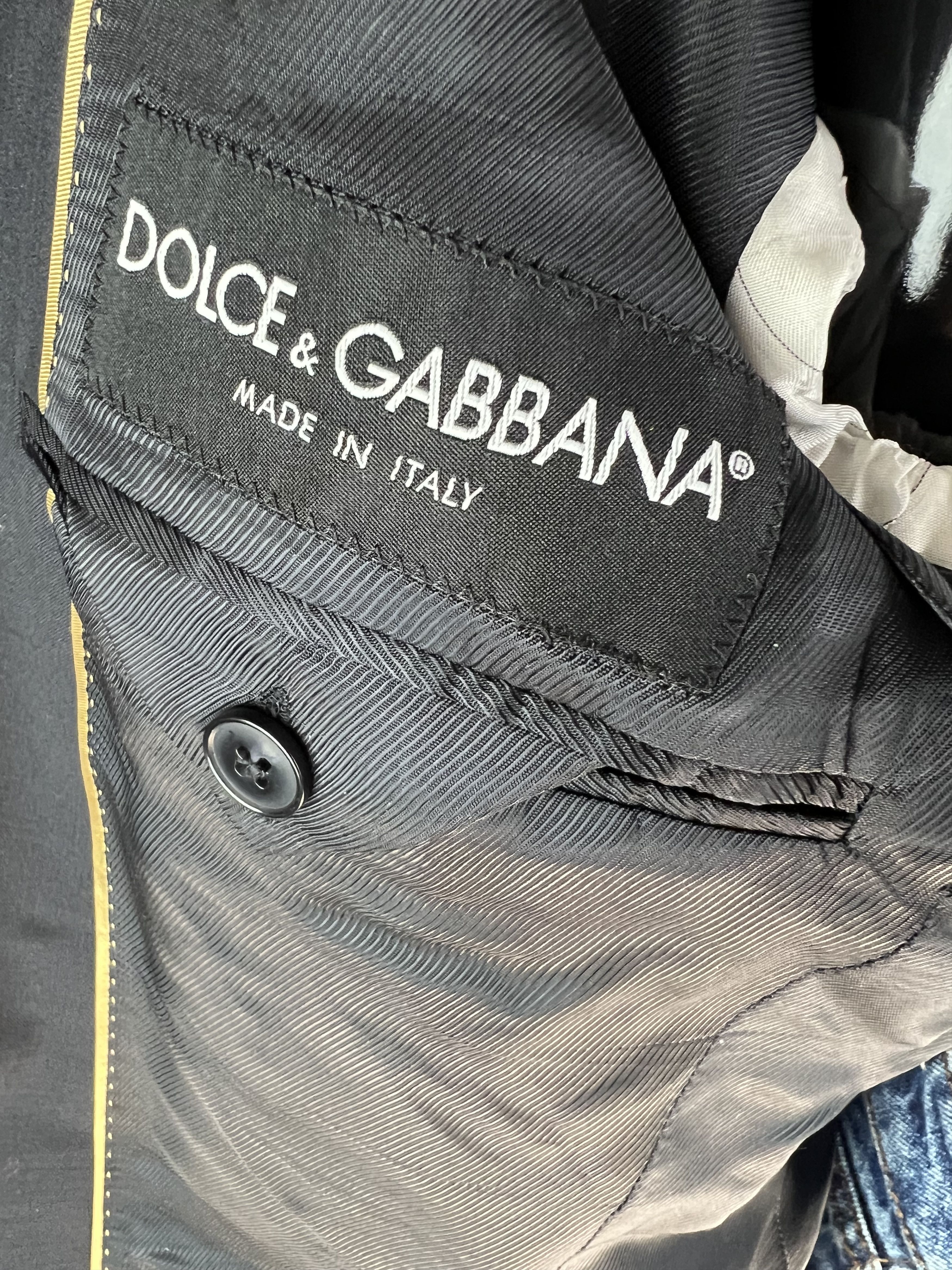 Dolce & Gabbana Dolce & Gabbana Gold Navy Blue Wool Blazer Jacket Size IT44 Size M / US 6-8 / IT 42-44 - 13 Thumbnail