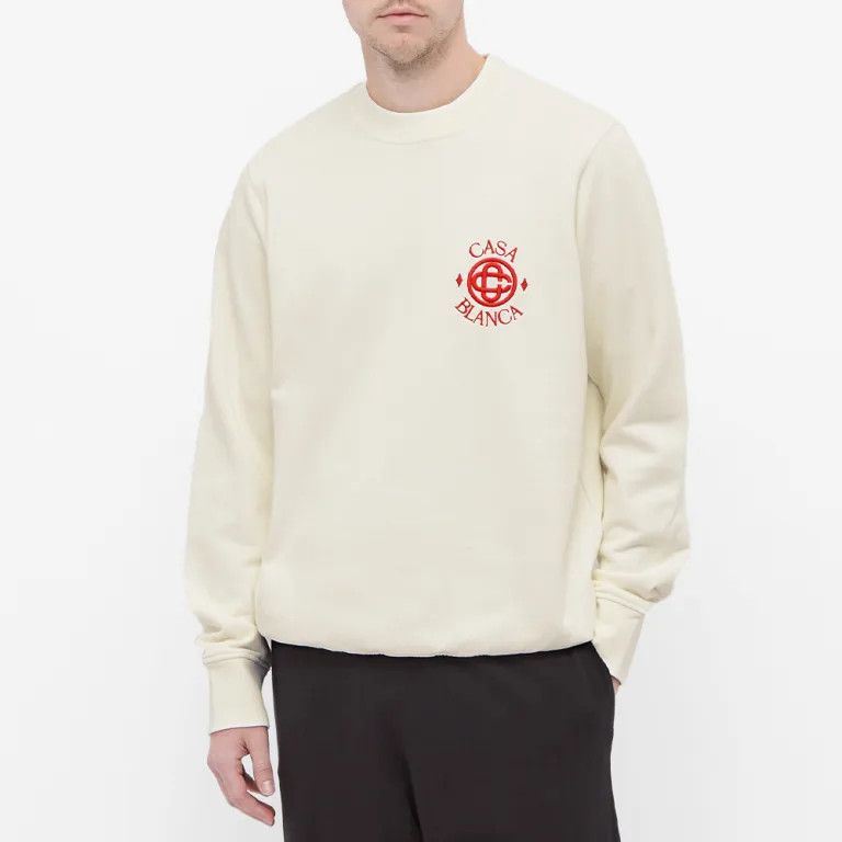 Casablanca Cream Embroidered Sport Logo Oversized Sweatshirt Size US XXS / EU 40 - 2 Thumbnail