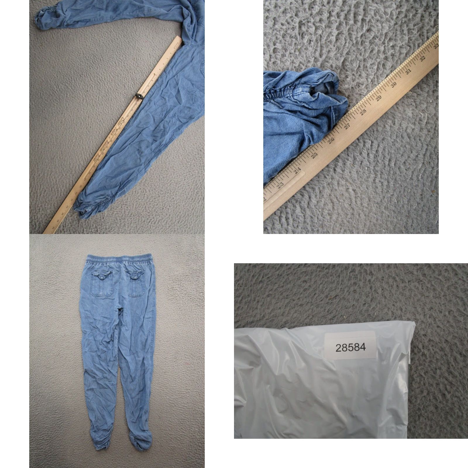 Vintage Thread + Supply Joggers Womens S Blue Lyocell Chambray Lightweight Pockets Size 24" / US 00 / IT 34 - 8 Thumbnail