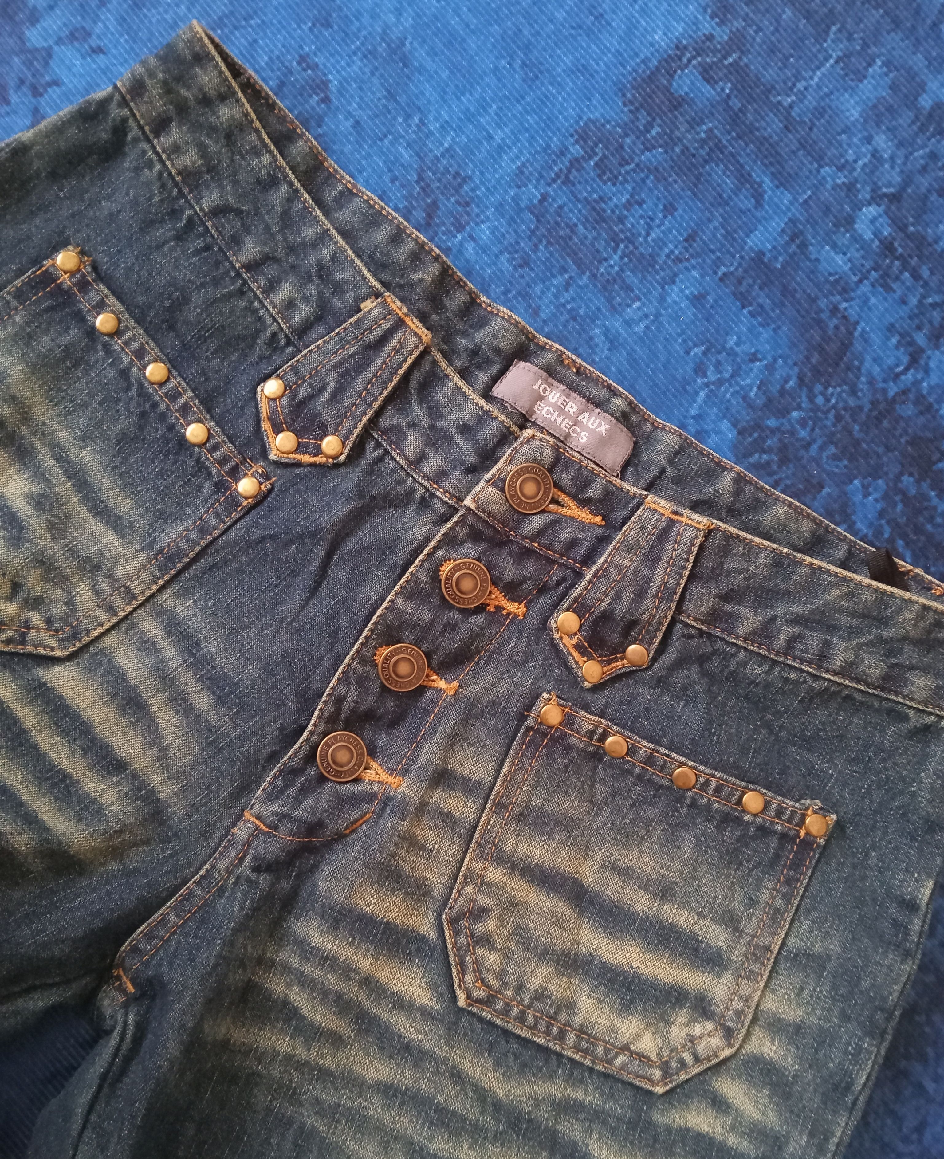 Japanese Brand Jouer Aux Echecs Flare Rare Design Jeans Size 29" - 6 Thumbnail