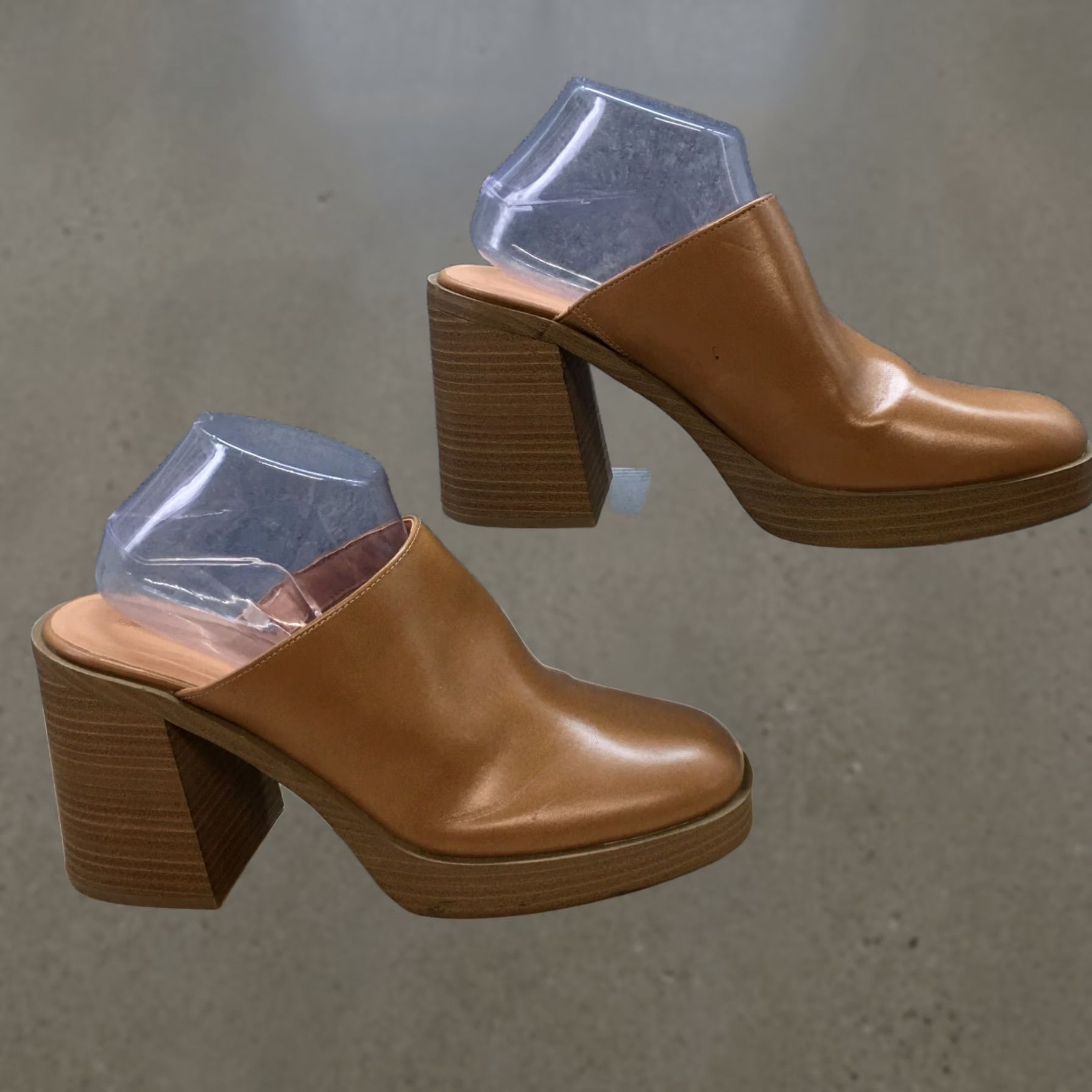 Vintage Universal Thread Tess Womens Mule Brown Faux Leather Slip On Heel 4in 11 USA Size US 11 / IT 41 - 1 Thumbnail