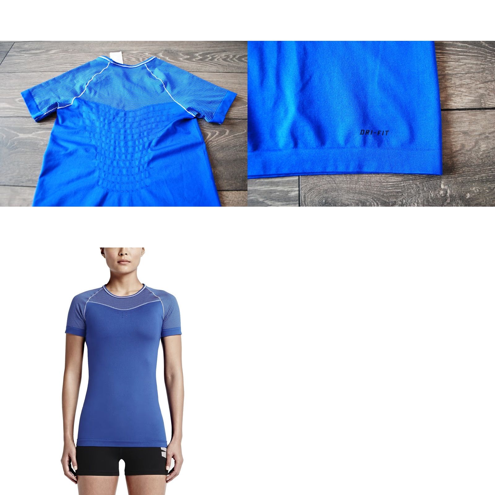 Nike WOMENS NIKE PRO HYPERCOOL LIMITLESS TRAINING TOP SHIRT JERSEY SIZE LARGE BLUE Size L / US 10 / IT 46 - 8 Thumbnail