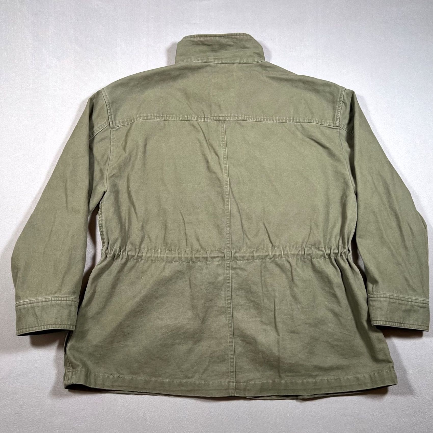 Gap GAP Women's Army Green Utility Jacket Full Zip Snap Drawstring Waist L Size L / US 10 / IT 46 - 2 Thumbnail