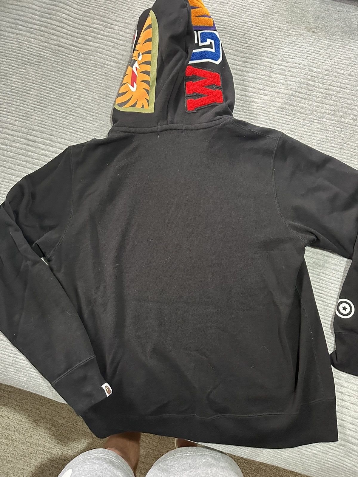 Double Hoodie Bape Black White Shark Hoodie A BATHING APE® Shark 