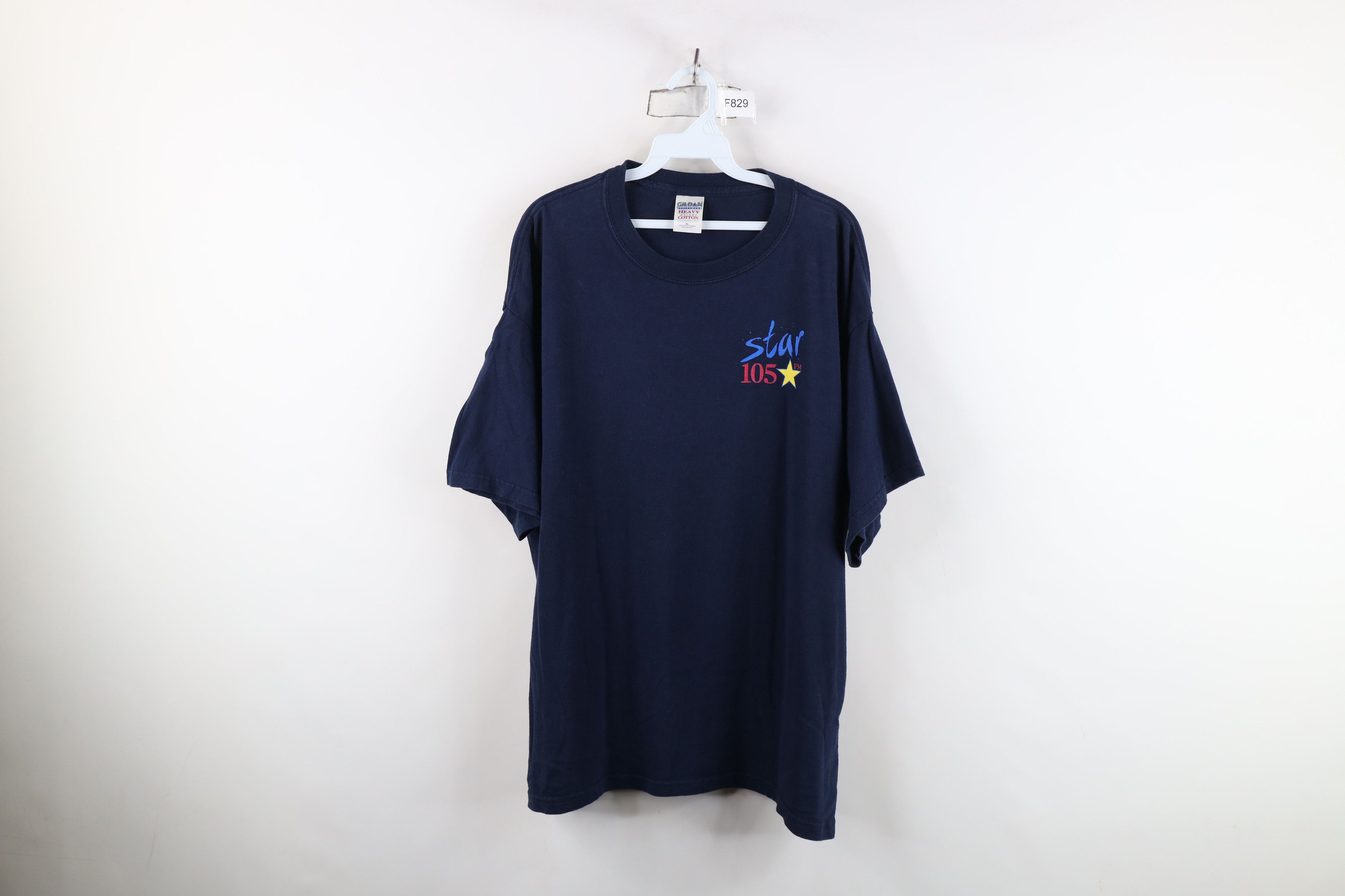 Vintage Vintage 90s Y2K 105 FM Radio Short Sleeve T-Shirt Navy Blue Size US XL / EU 56 / 4 - 1 Thumbnail