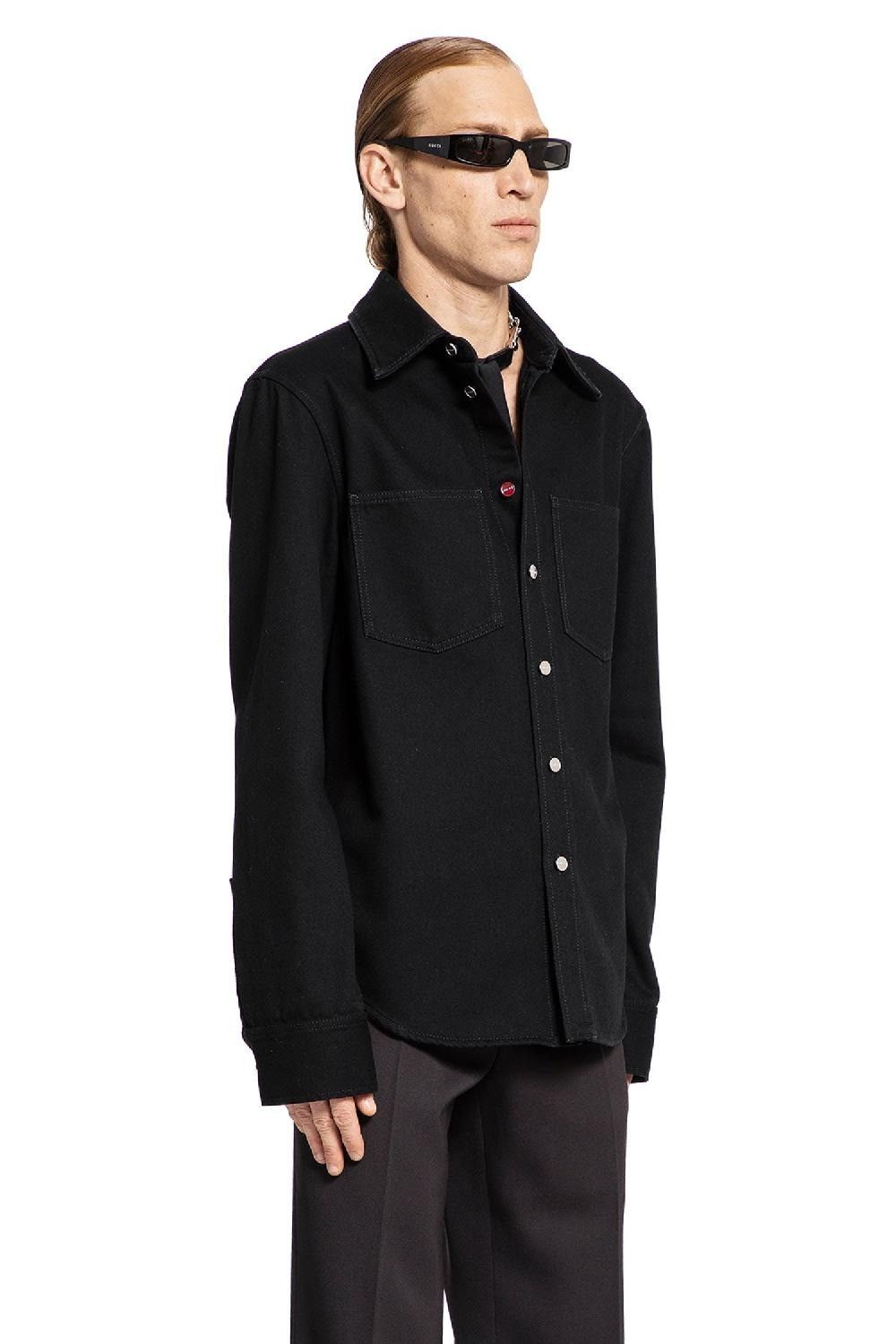 Gucci o1loc1c1225 804188 Denim Shirt With Gucci Embroidery Black Size US L / EU 52-54 / 3 - 2 Thumbnail