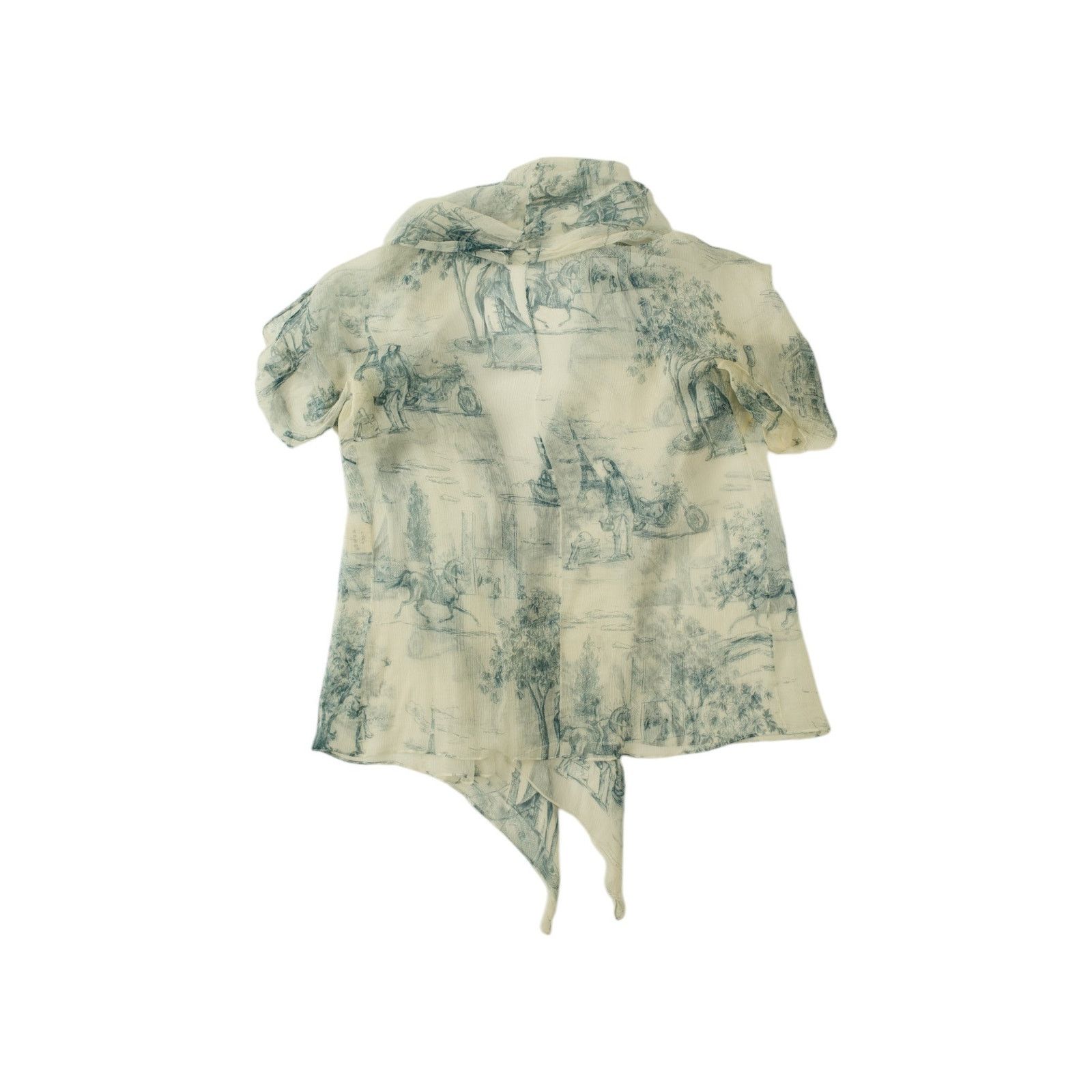 Hermes by Jean Paul Gaultier S/S 2006 Printed Silk Blouse Size XS / US 0-2 / IT 36-38 - 2 Thumbnail