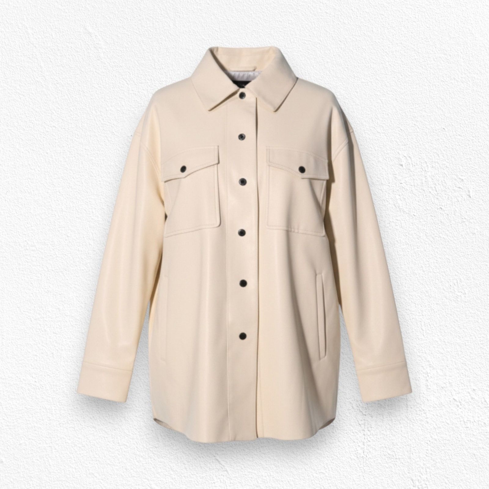 Bcbgmaxazria BCBG Yellow Oversized Vegan Leather Jacket Size XL Size XL / US 12-14 / IT 48-50 - 1 Thumbnail