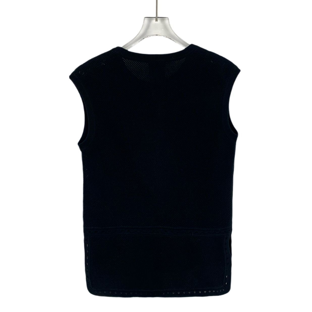 Chanel Chanel Black Cotton Knit Vest (Size XXS) Size XXS / US 00 / IT 34 - 1 Thumbnail