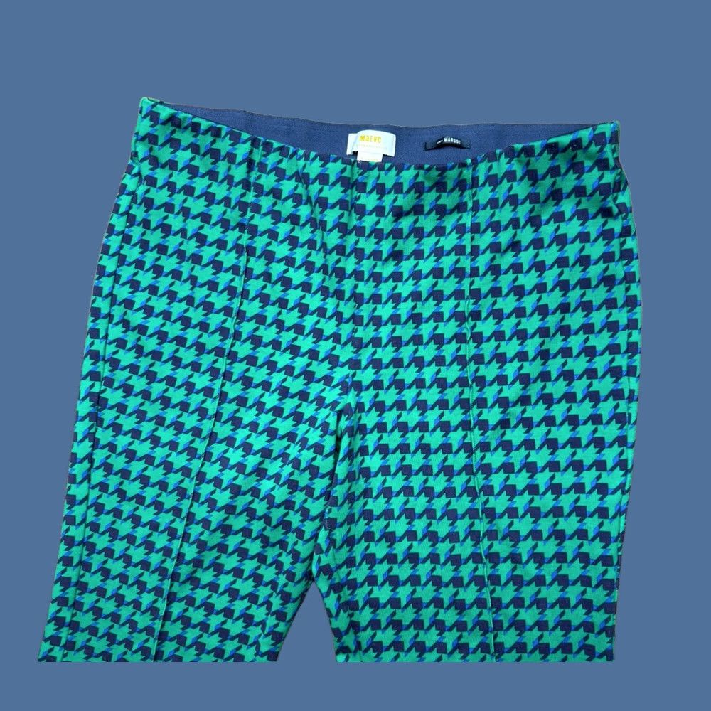 Vintage Maeve Anthropologie The Margot Kick Flare Pants Green Geometric XL Regular Women’s Slim Pink? Size 40" / US 18 - 1 Thumbnail