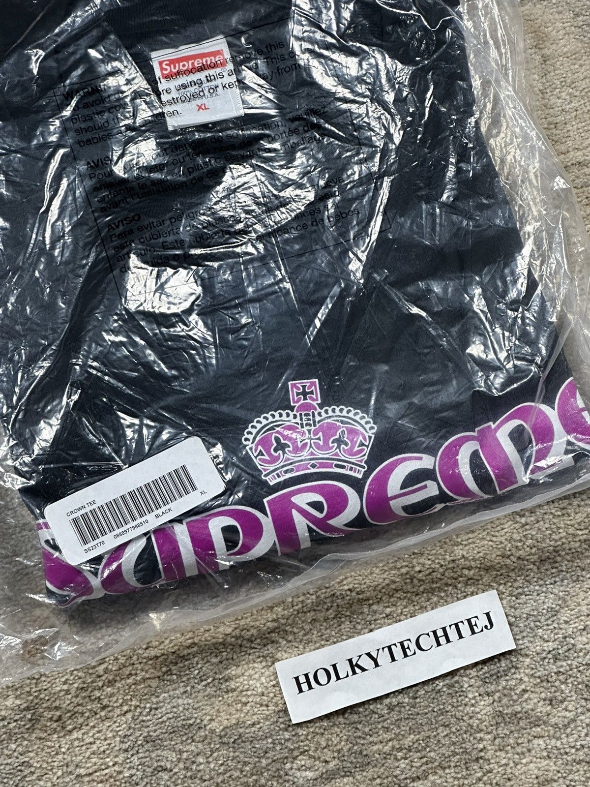 Supreme Supreme Crown Tee - Black - XL - SS23 Size US XL / EU 56 / 4 - 3 Thumbnail
