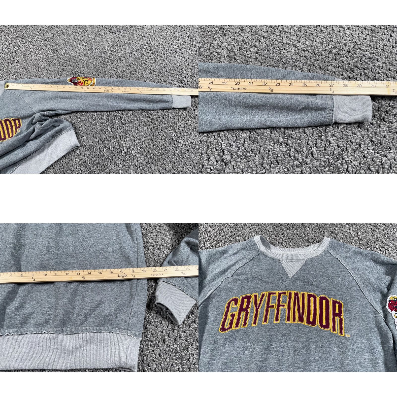Vintage Harry Potter Sweatshirt Women's Medium Gray Embroidered Gryffindor Crewneck Size M / US 6-8 / IT 42-44 - 8 Thumbnail