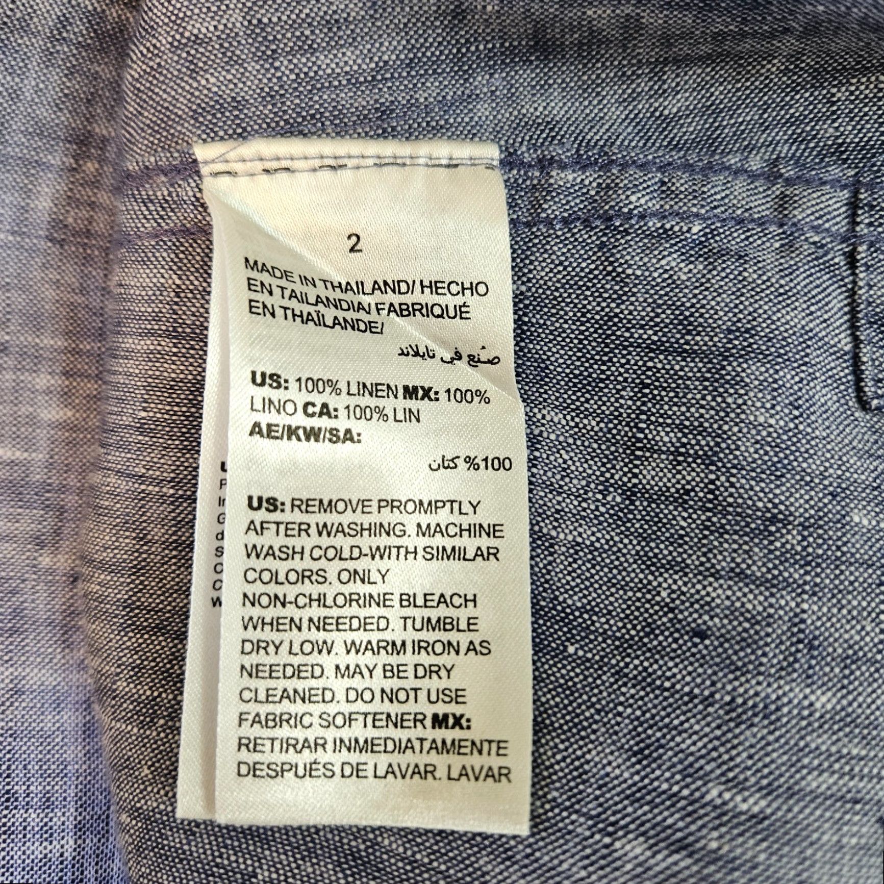 Vintage Chico's Womens Button-Up Linen No Iron 3/4 Sleeve Blue Sz M Shirt Size M / US 6-8 / IT 42-44 - 5 Thumbnail
