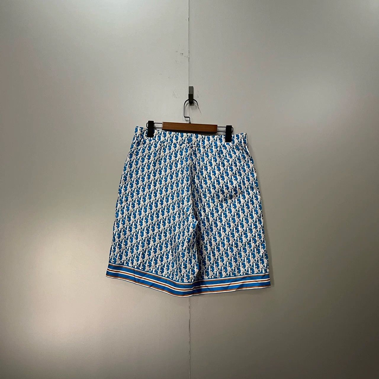 Dior Dior Blue Monogram Print Silk Shorts Size US 32 / EU 48 - 2 Thumbnail