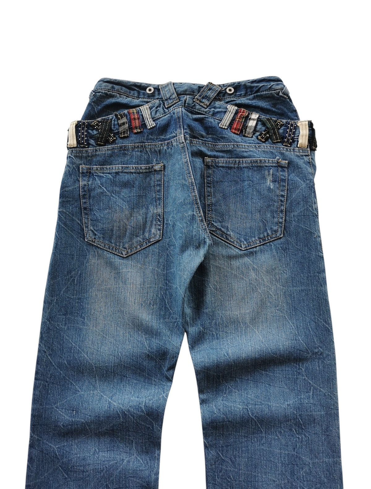 PPFM Double Waist Distressed Whiskering Denim Jeans Size US 28 / EU 44 - 3 Thumbnail