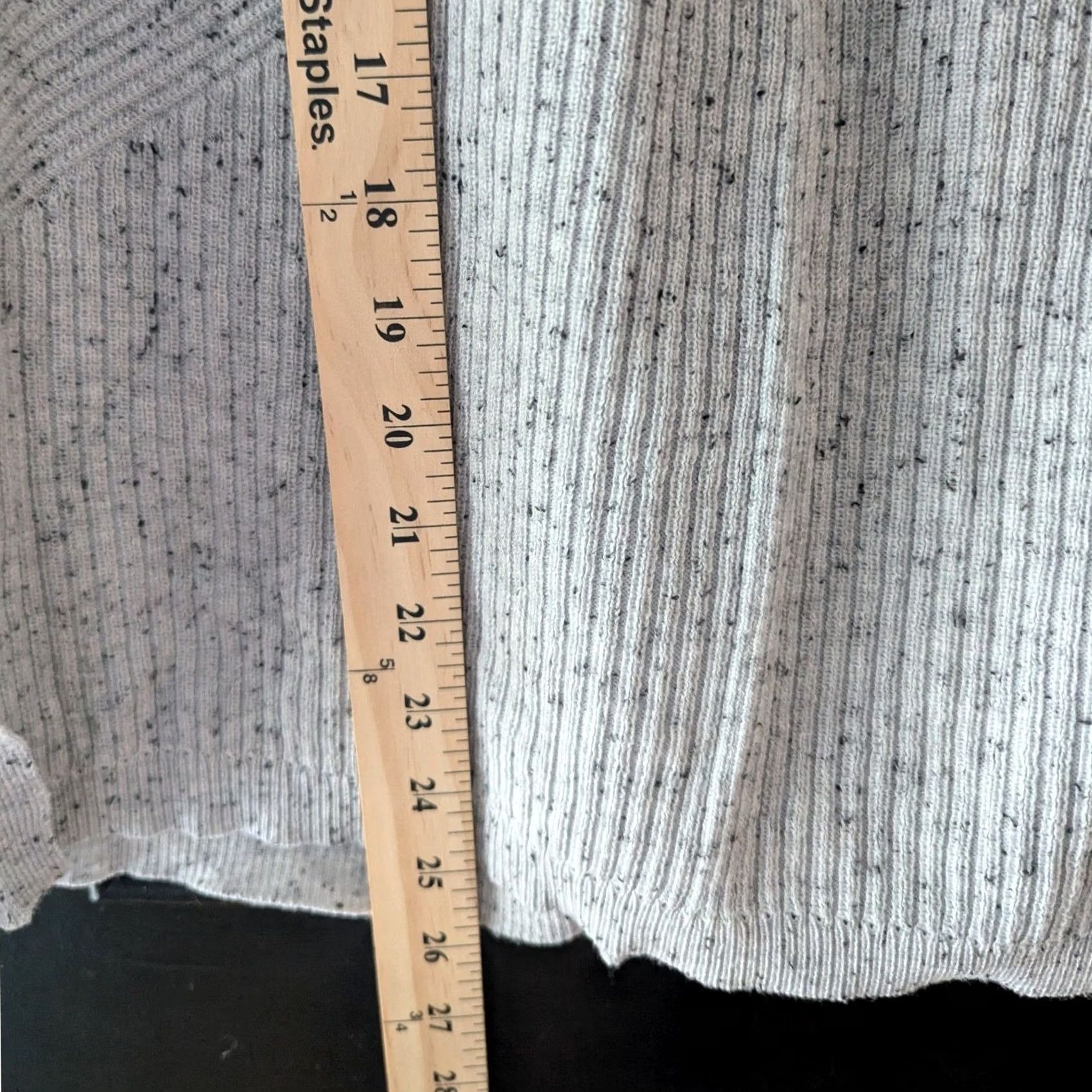 Vintage Verve Ami Speckled Knit Open Front Cardigan Sweater Light Gray Womens M Chevron Size M / US 6-8 / IT 42-44 - 8 Thumbnail