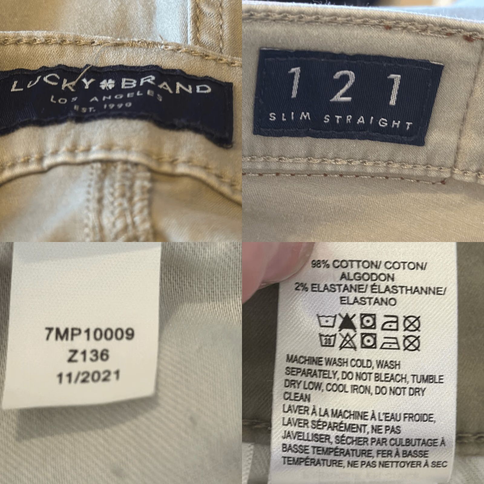 Lucky Brand Lucky Brand Jeans Men Slim Straight W38 L30 Tan 121 Dense Brown 30" Inseam Mens Size US 38 / EU 54 - 8 Thumbnail