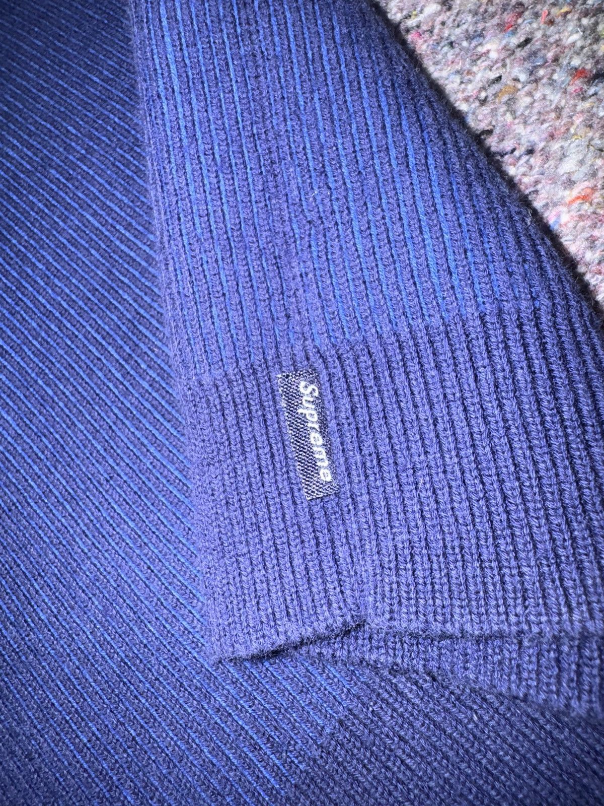 Supreme 2-Tone Ribbed Zip Up Sweater