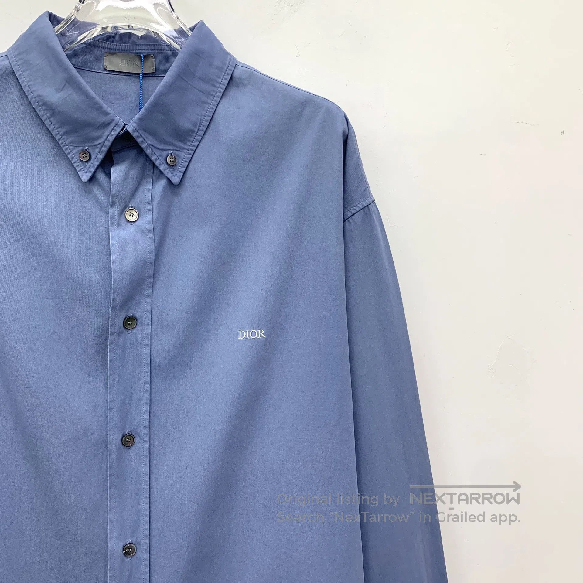 Dior Dior Blue Logo Letter Embroidered Cotton Lapel Single-brea Size S / US 4 / IT 40 - 3 Thumbnail