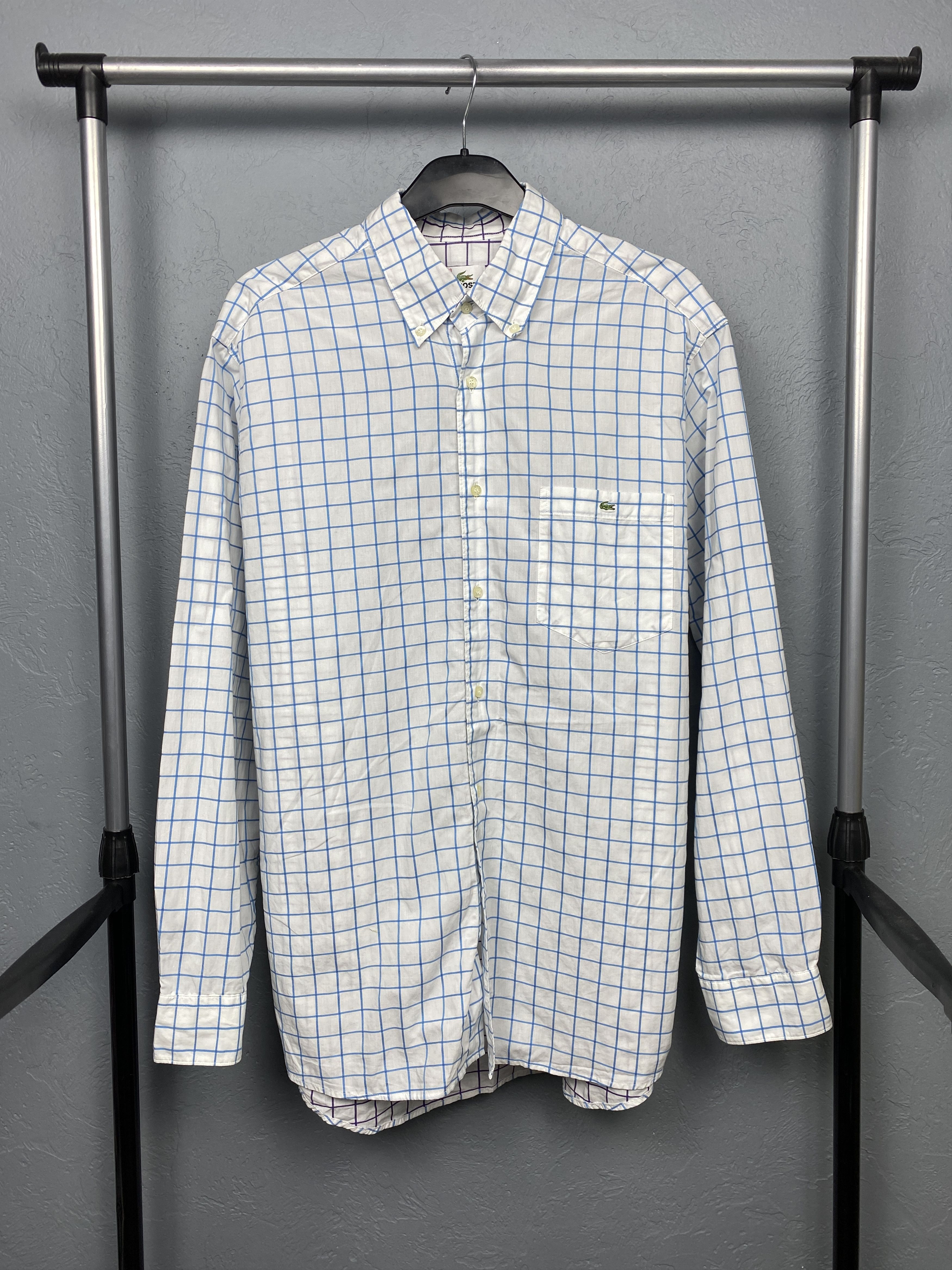 Lacoste Lacoste Vintage Mens Long Sleeve Check Shirt Size US XL / EU 56 / 4 - 1 Thumbnail