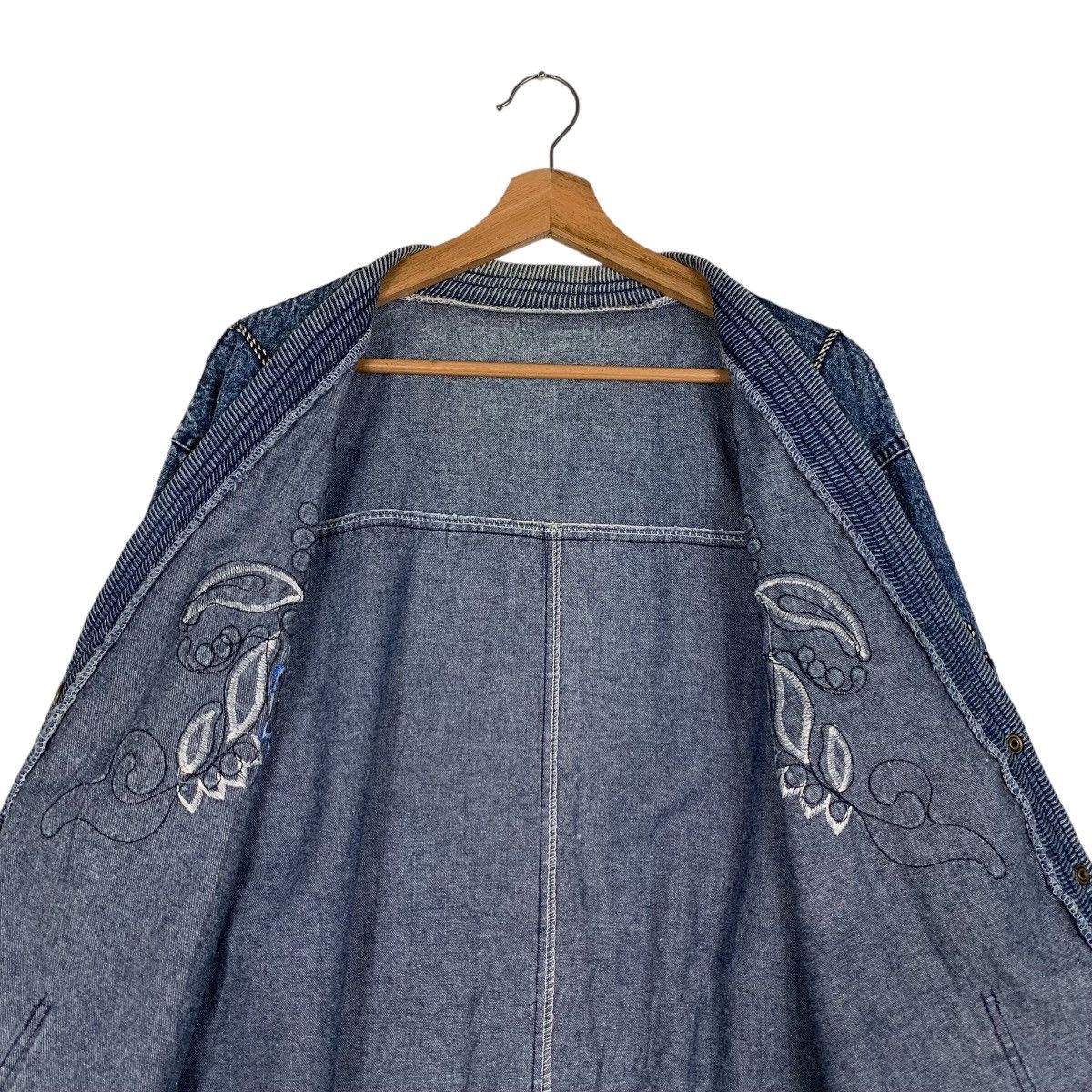 Vintage SILLOAM Denim Cardigan Casual Jacket #1525-C68 Size L / US 10 / IT 46 - 12 Thumbnail